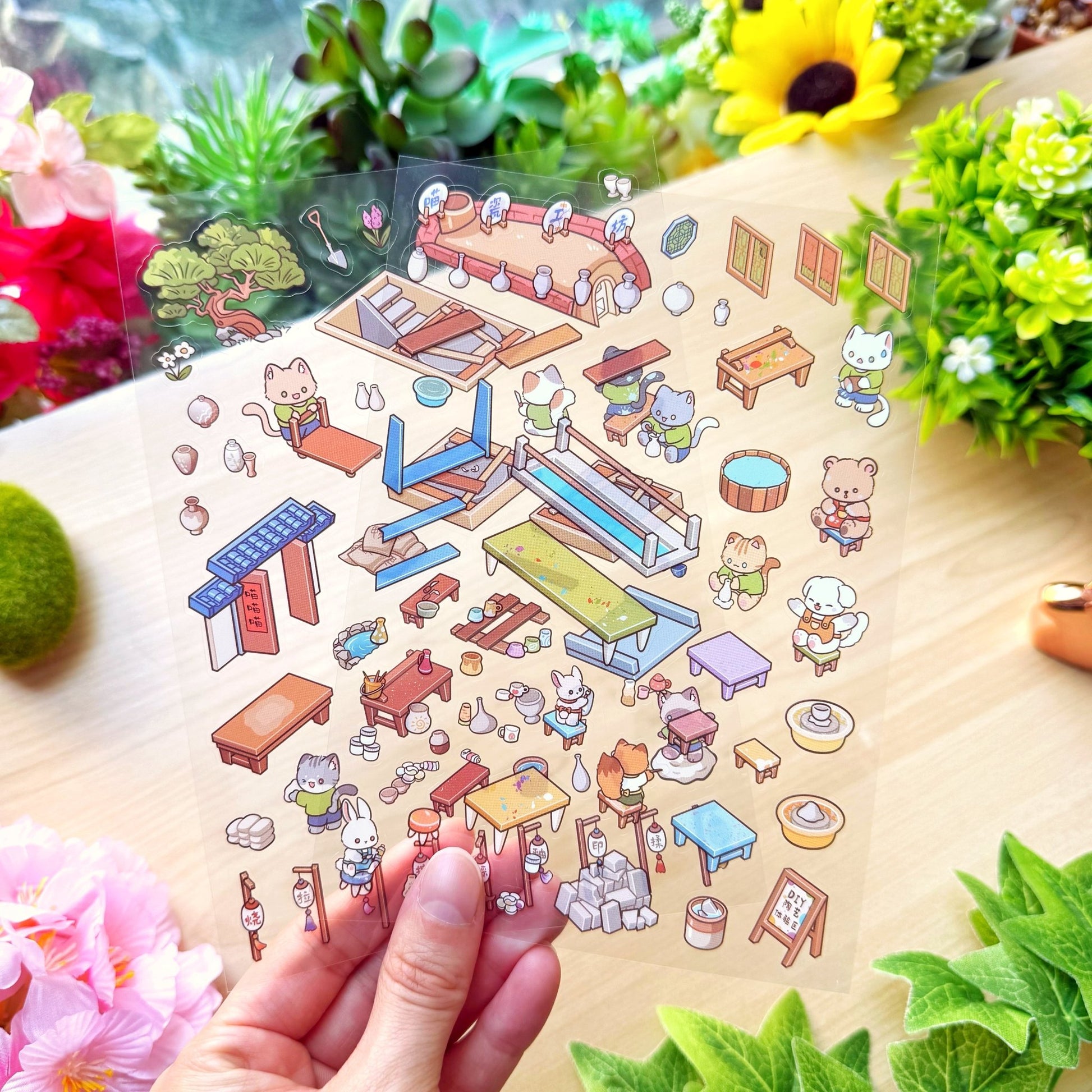 Isometric Scene Sticker - Pottery Studio (Series 8) - SumLilThings