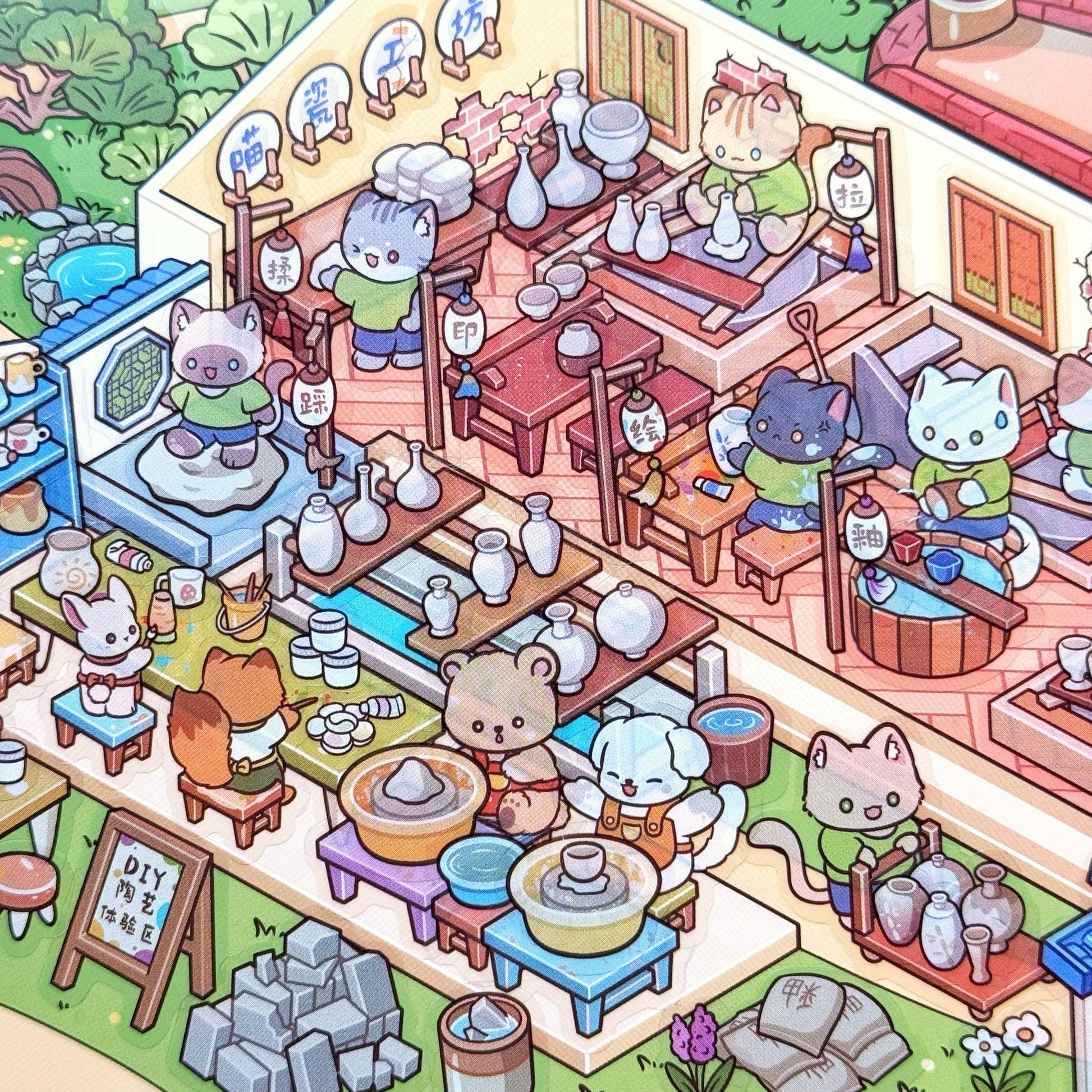 Isometric Scene Sticker - Pottery Studio (Series 8) - SumLilThings