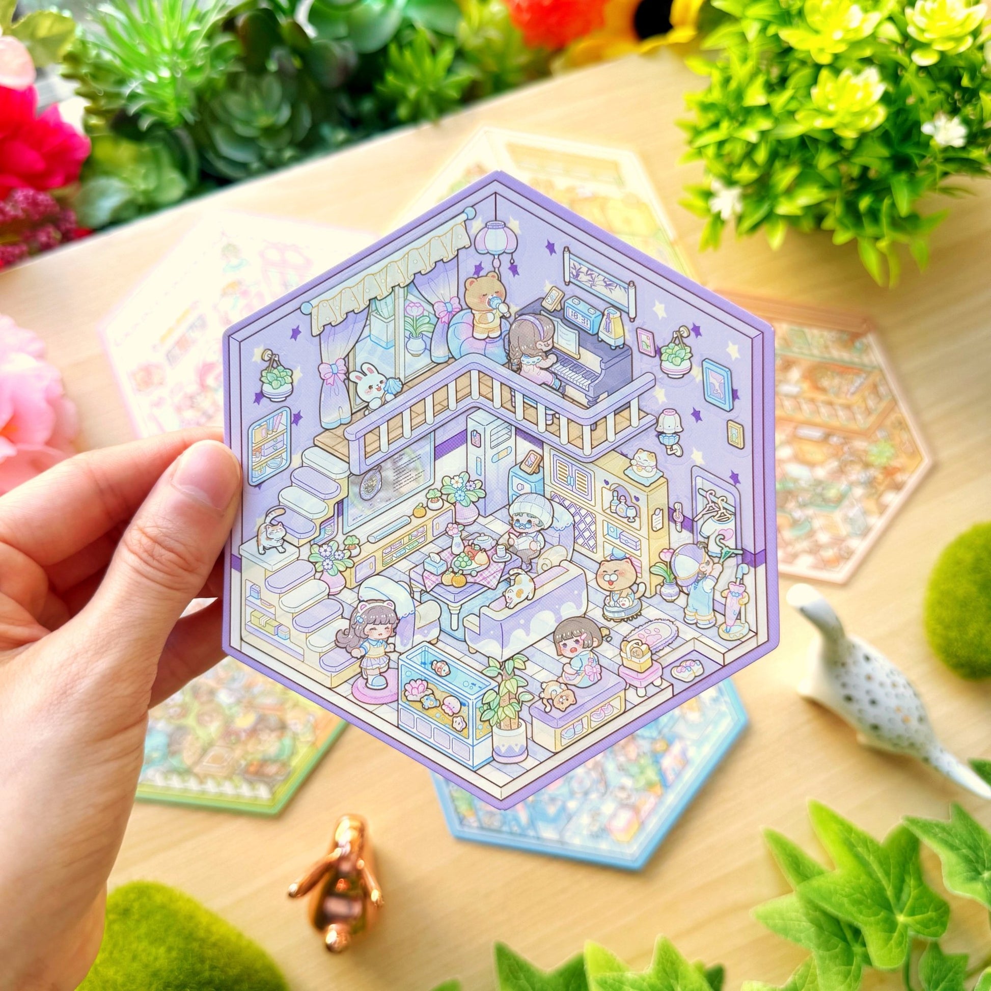 Isometric Scene Sticker - Romantic Living Room (Small Mochi) - SumLilThings