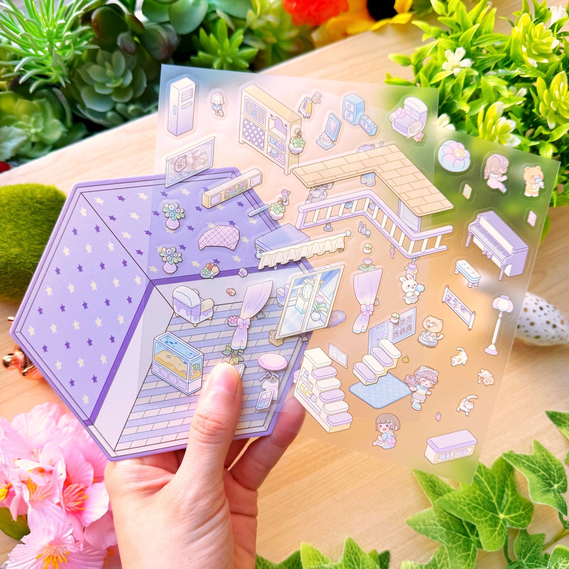 Isometric Scene Sticker - Romantic Living Room (Small Mochi) - SumLilThings