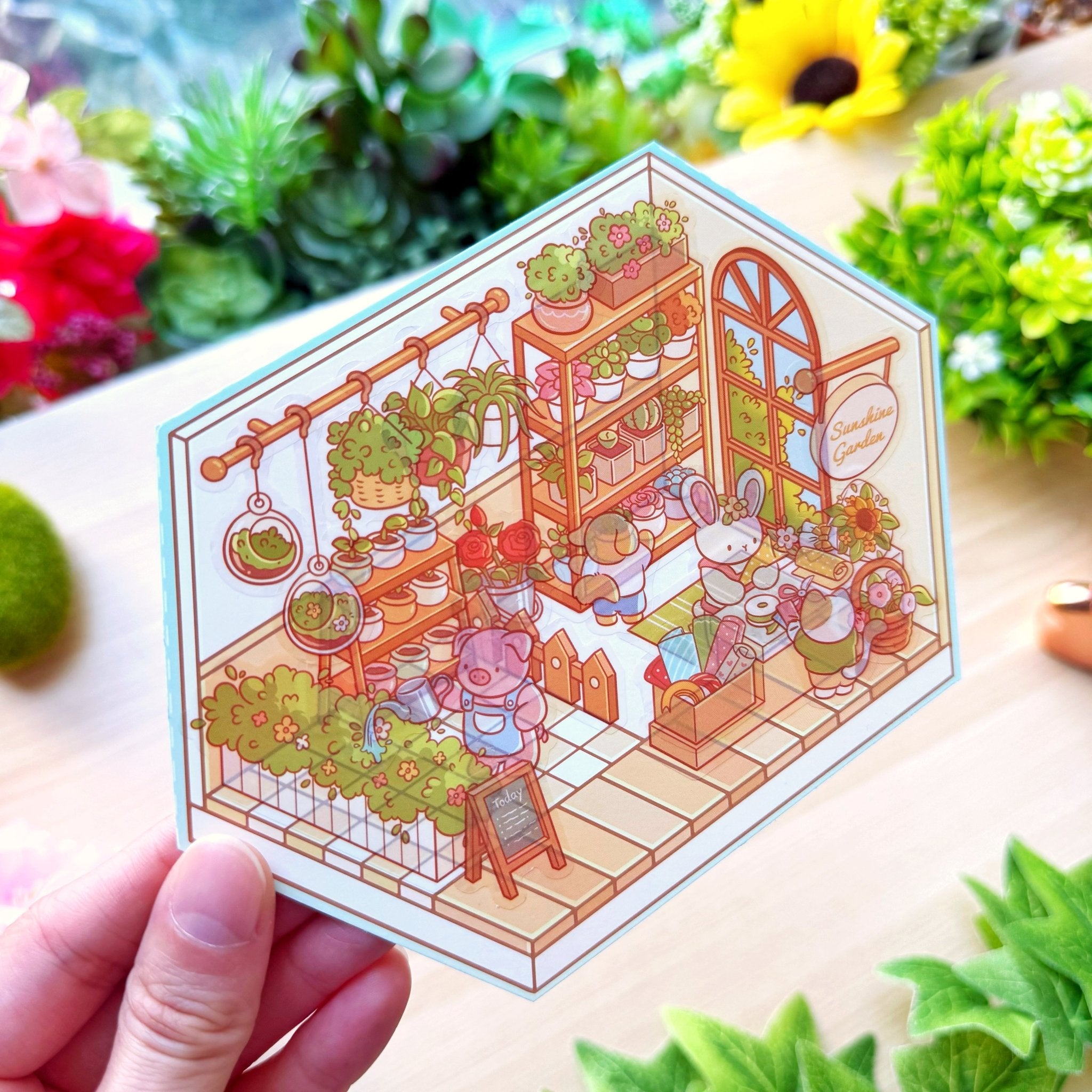 Isometric Scene Sticker - Sunny Flower Cottage - SumLilThings