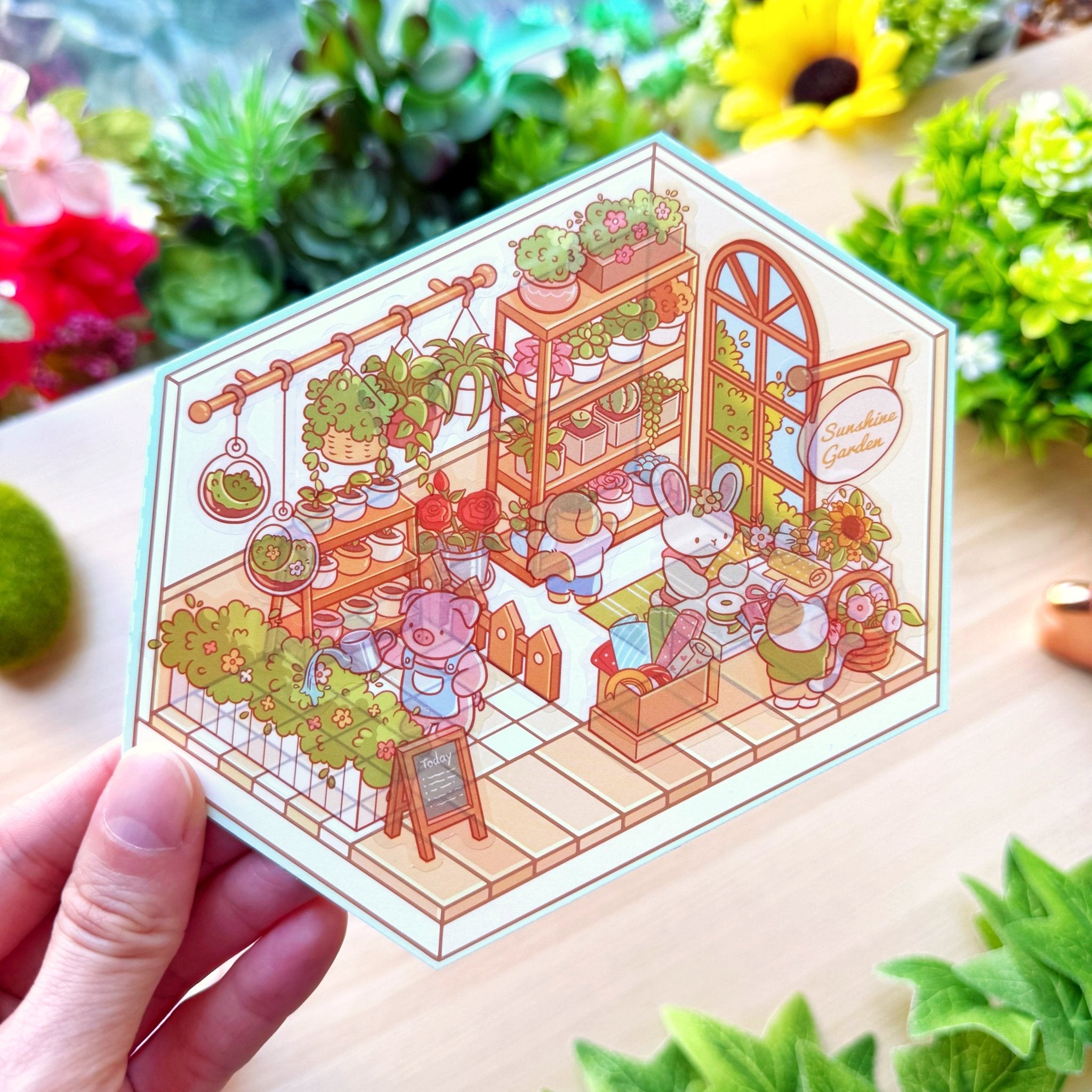Isometric Scene Sticker - Sunny Flower Cottage - SumLilThings