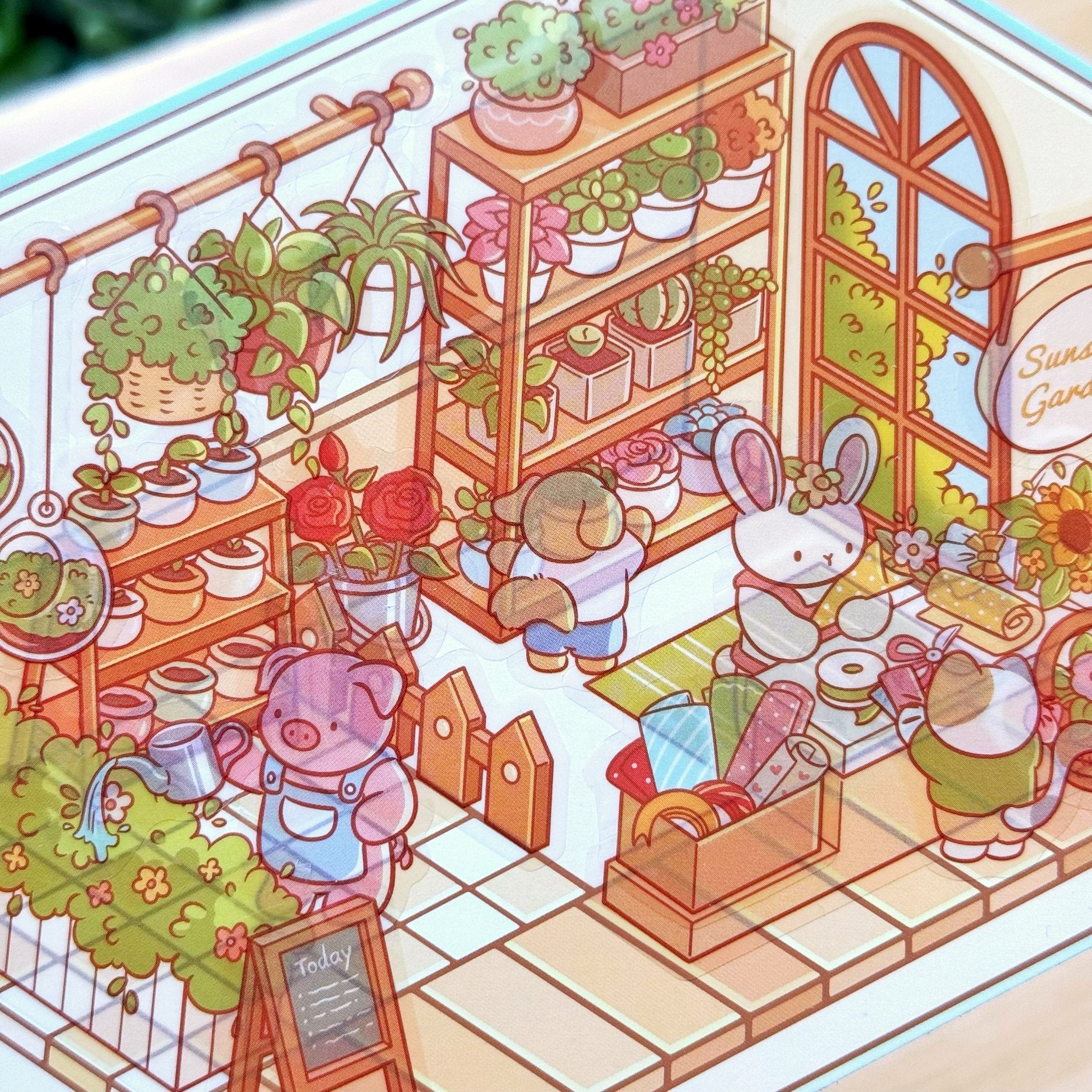 Isometric Scene Sticker - Sunny Flower Cottage - SumLilThings