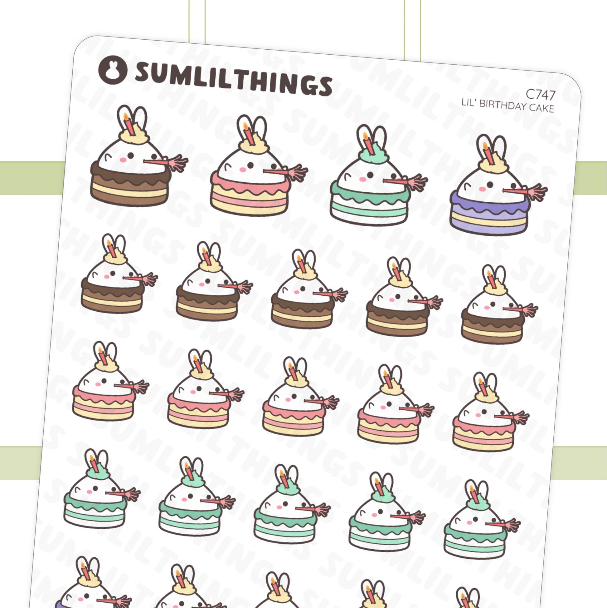 Lil’ Birthday Cake Stickers - SumLilThings