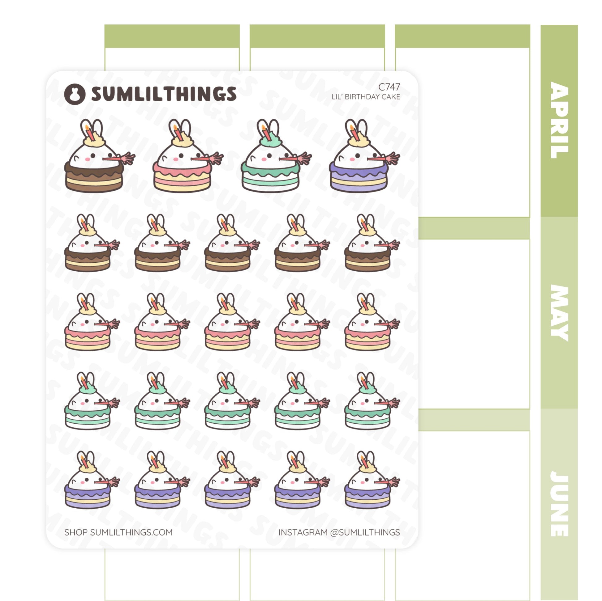 Lil’ Birthday Cake Stickers - SumLilThings