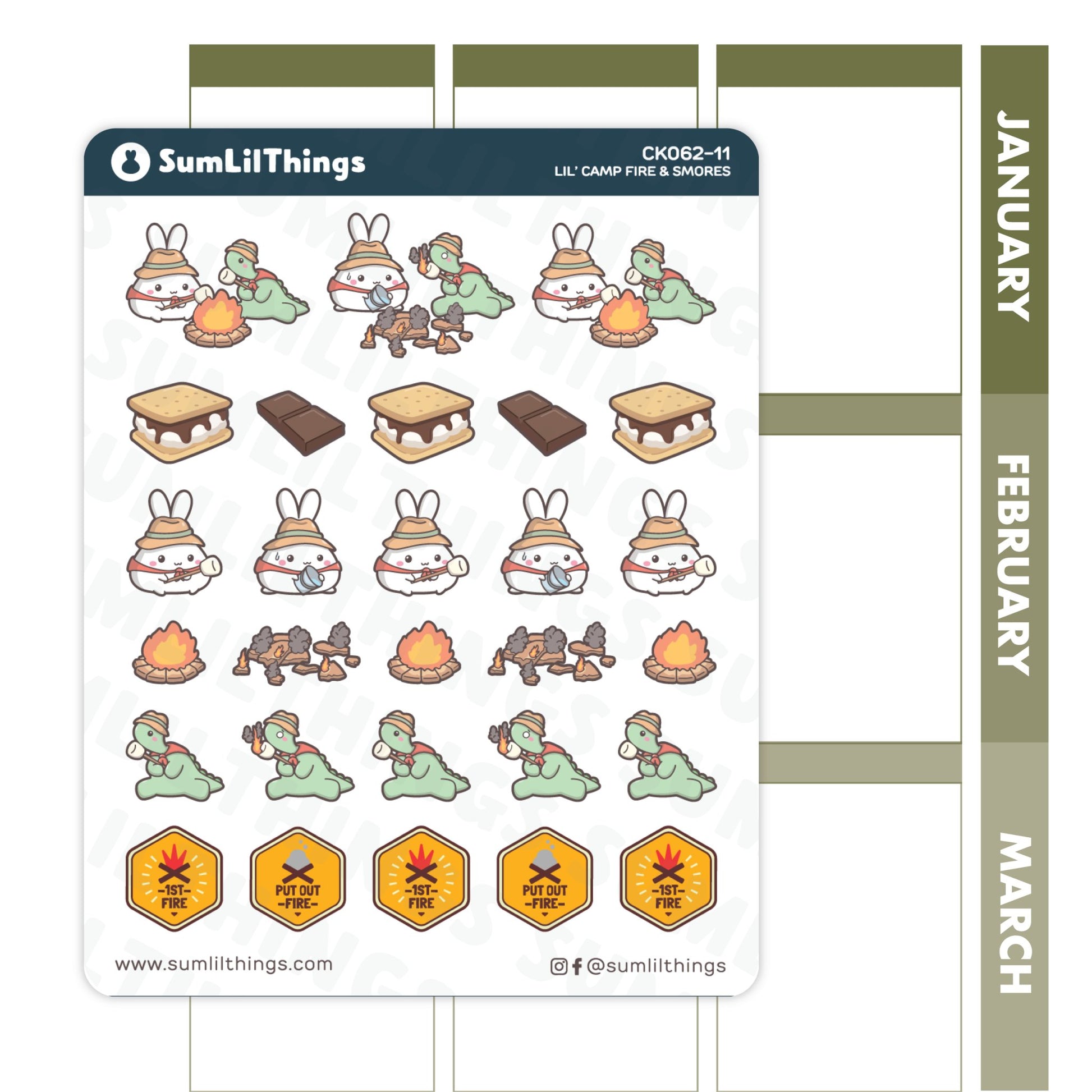 Lil' Campfire & Smores Stickers - SumLilThings