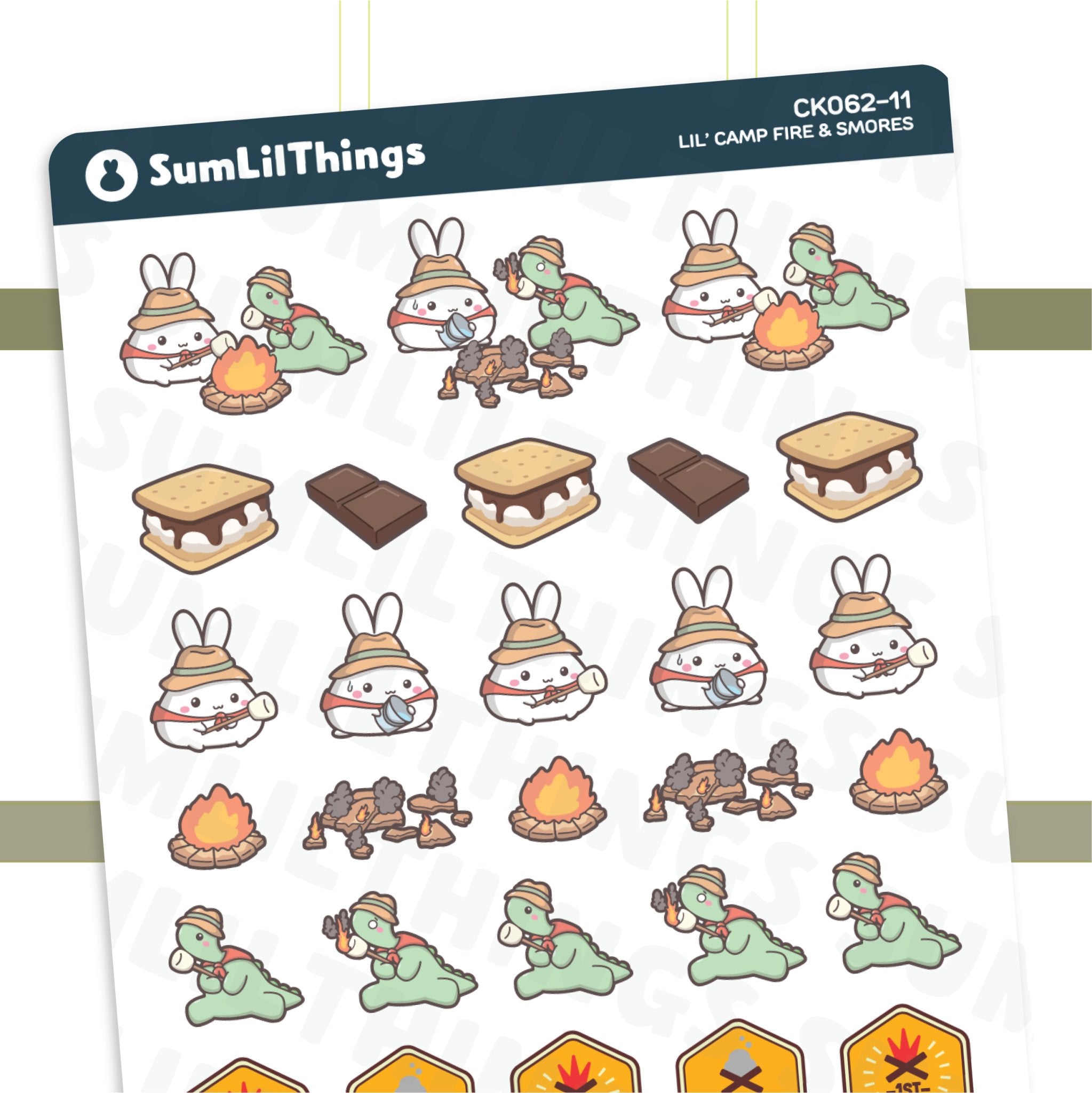 Lil' Campfire & Smores Stickers - SumLilThings