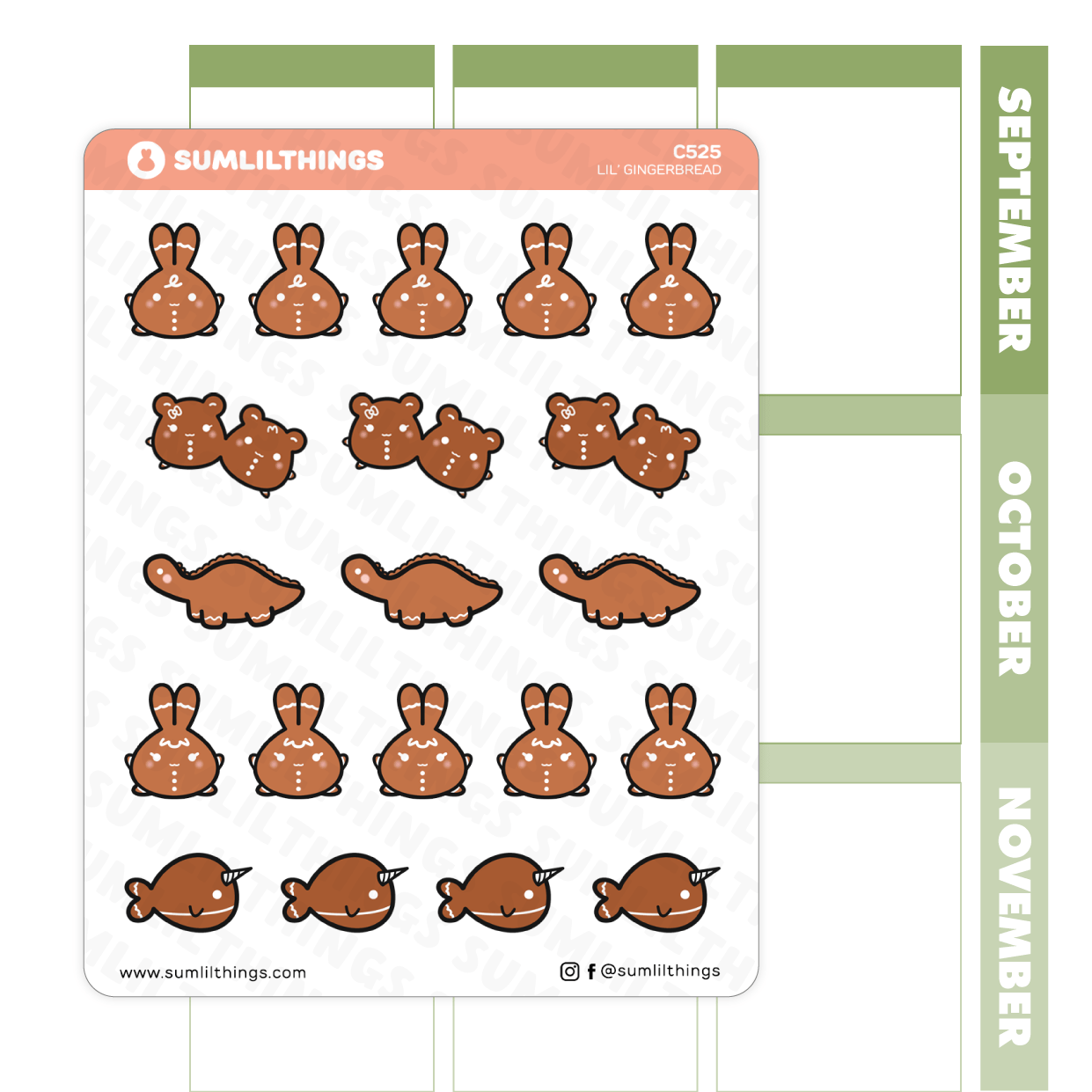 Lil' Gingerbread Stickers - SumLilThings