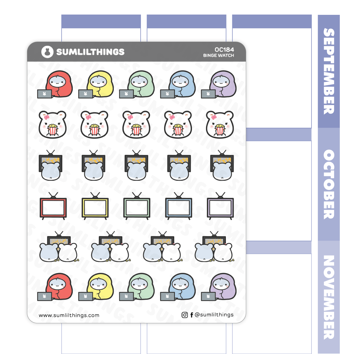 Lil' Hamster Binge Watch Stickers - SumLilThings