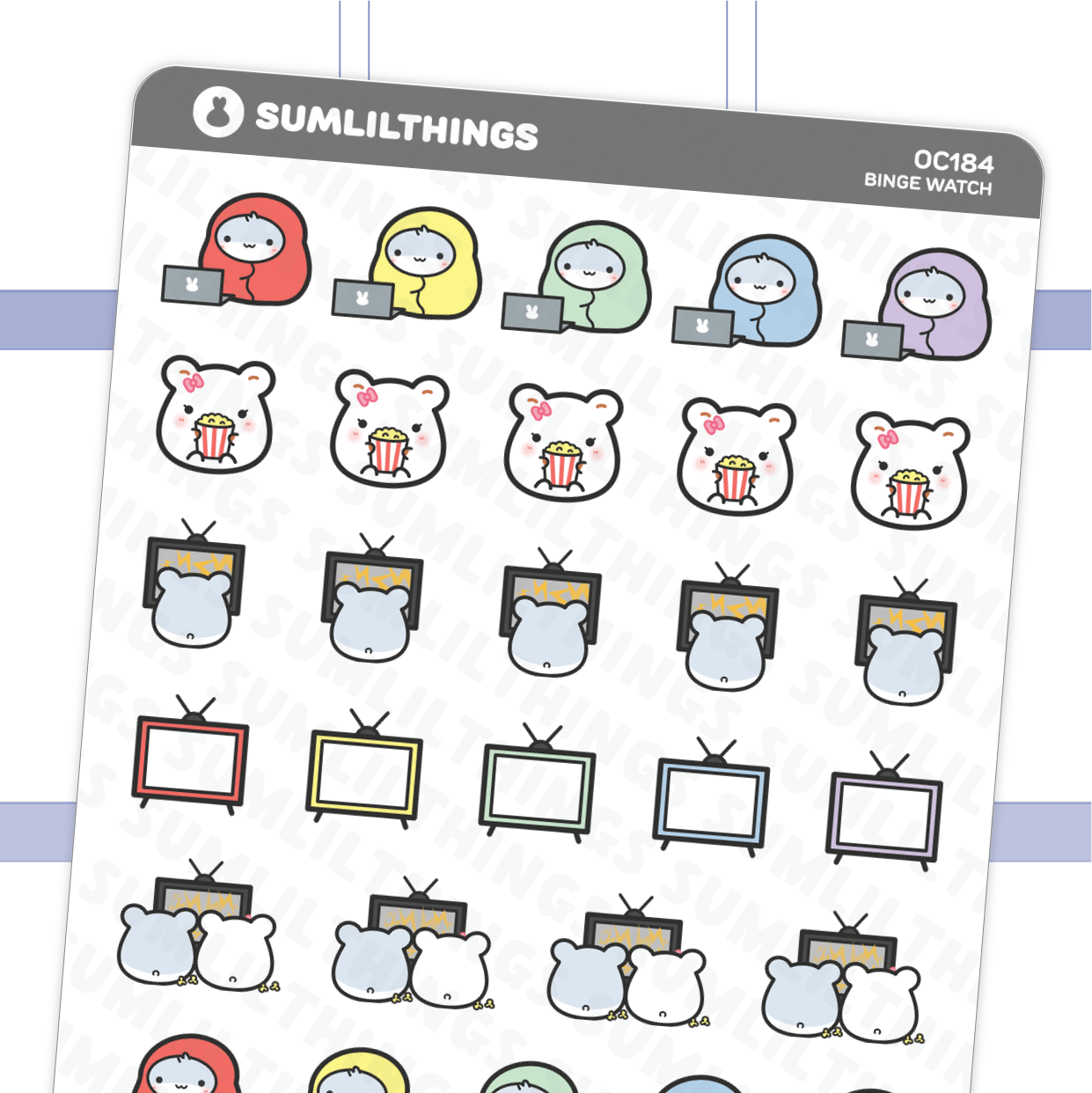 Lil' Hamster Binge Watch Stickers - SumLilThings