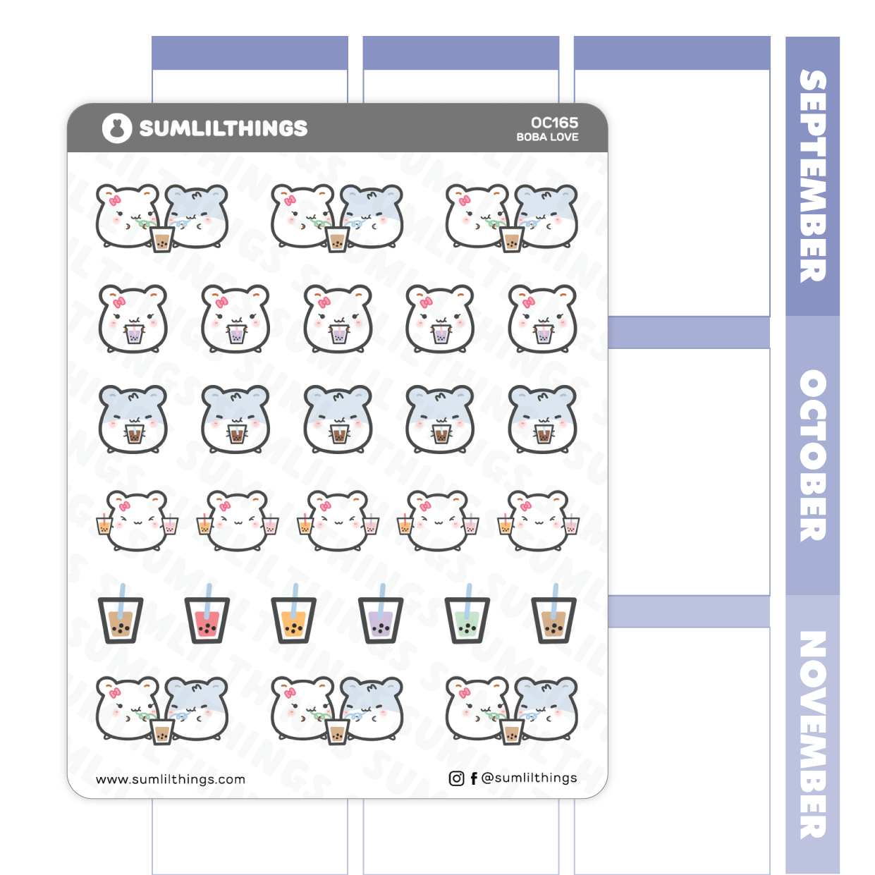 Lil' Hamster Boba Time Stickers - SumLilThings