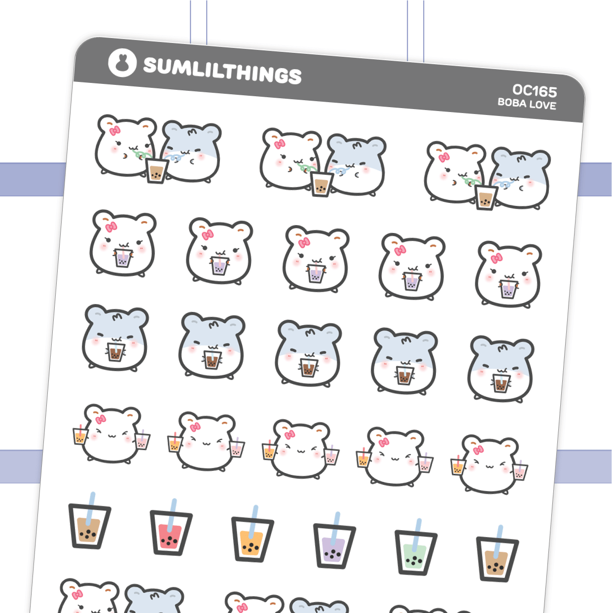 Lil' Hamster Boba Time Stickers - SumLilThings