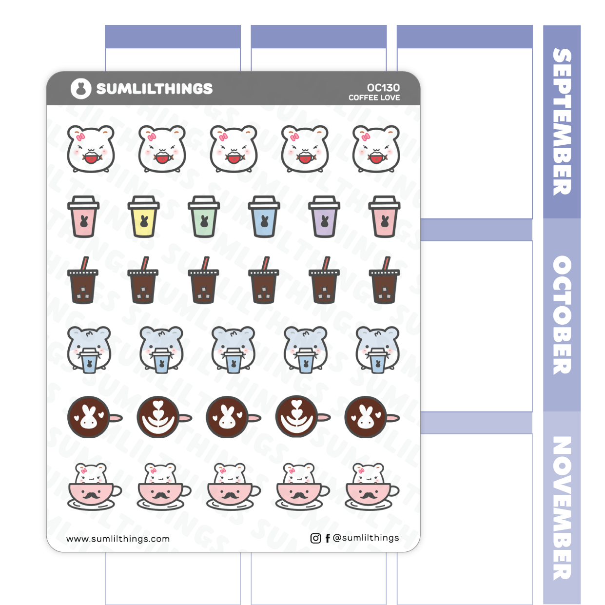 Lil' Hamster Coffee Love Stickers - SumLilThings