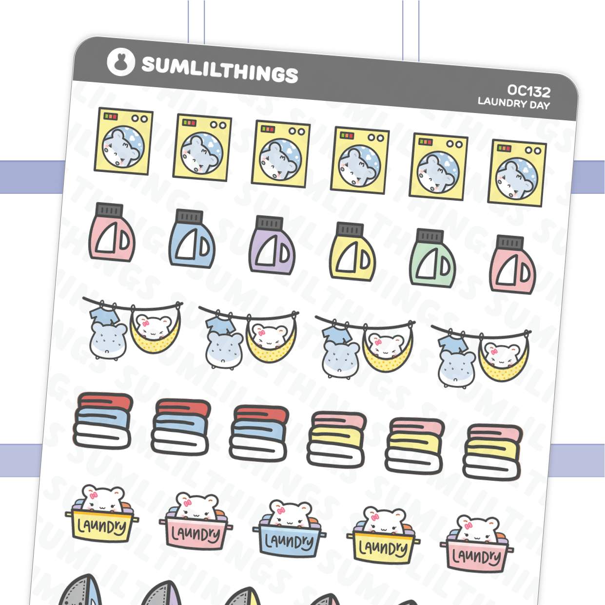 Lil' Hamster Laundry Day Stickers - SumLilThings