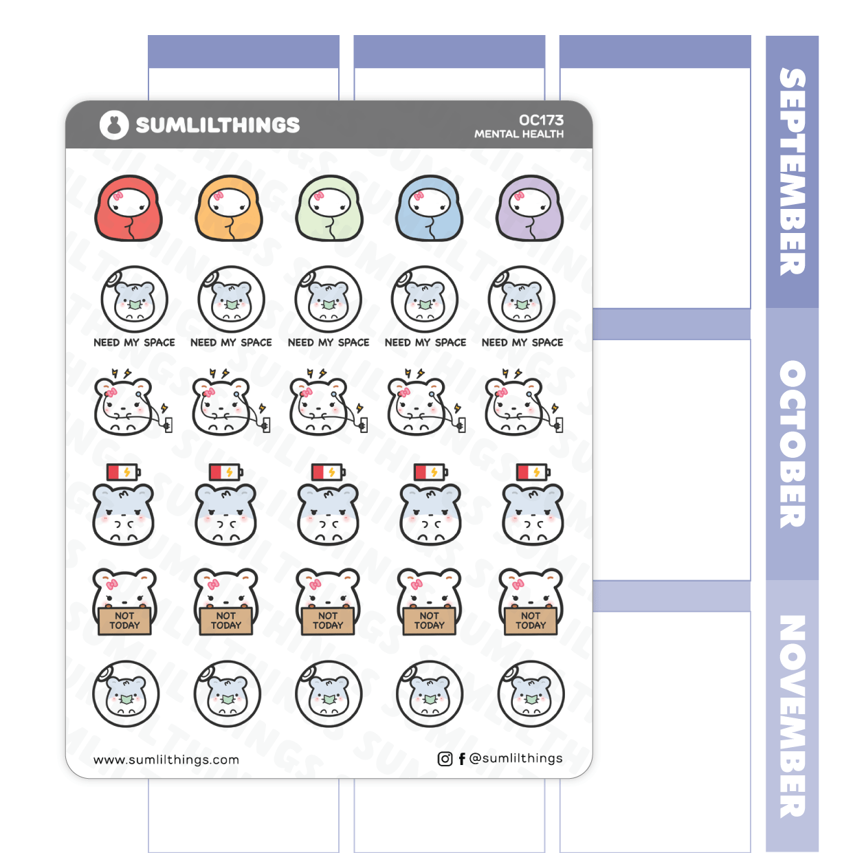 Lil' Hamster Mental Health Stickers - SumLilThings