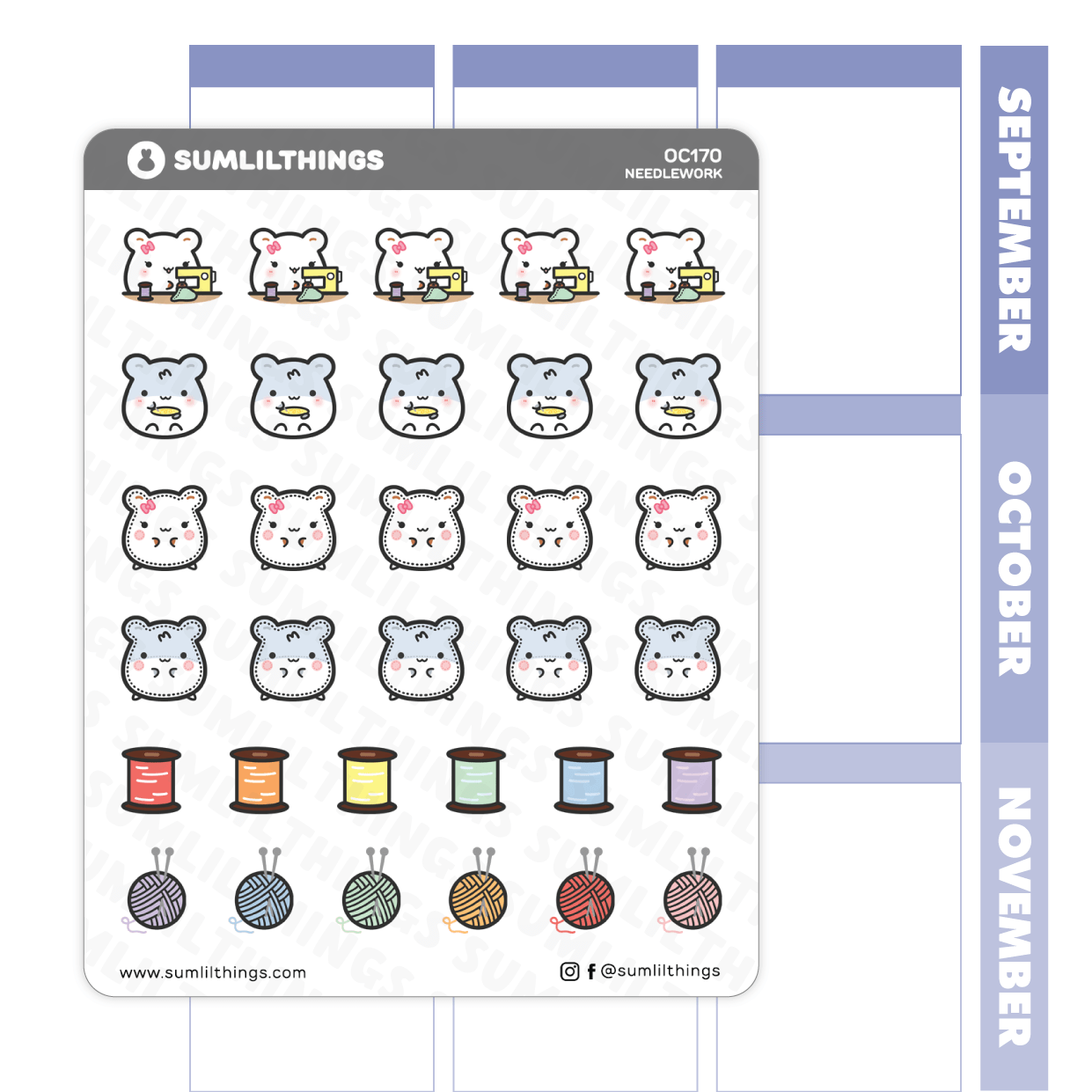 Lil' Hamster Needlework Stickers - SumLilThings