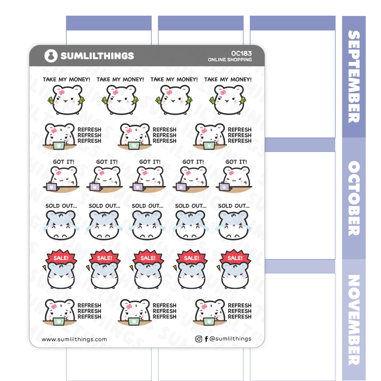 Lil' Hamster Online Shopping Stickers - SumLilThings