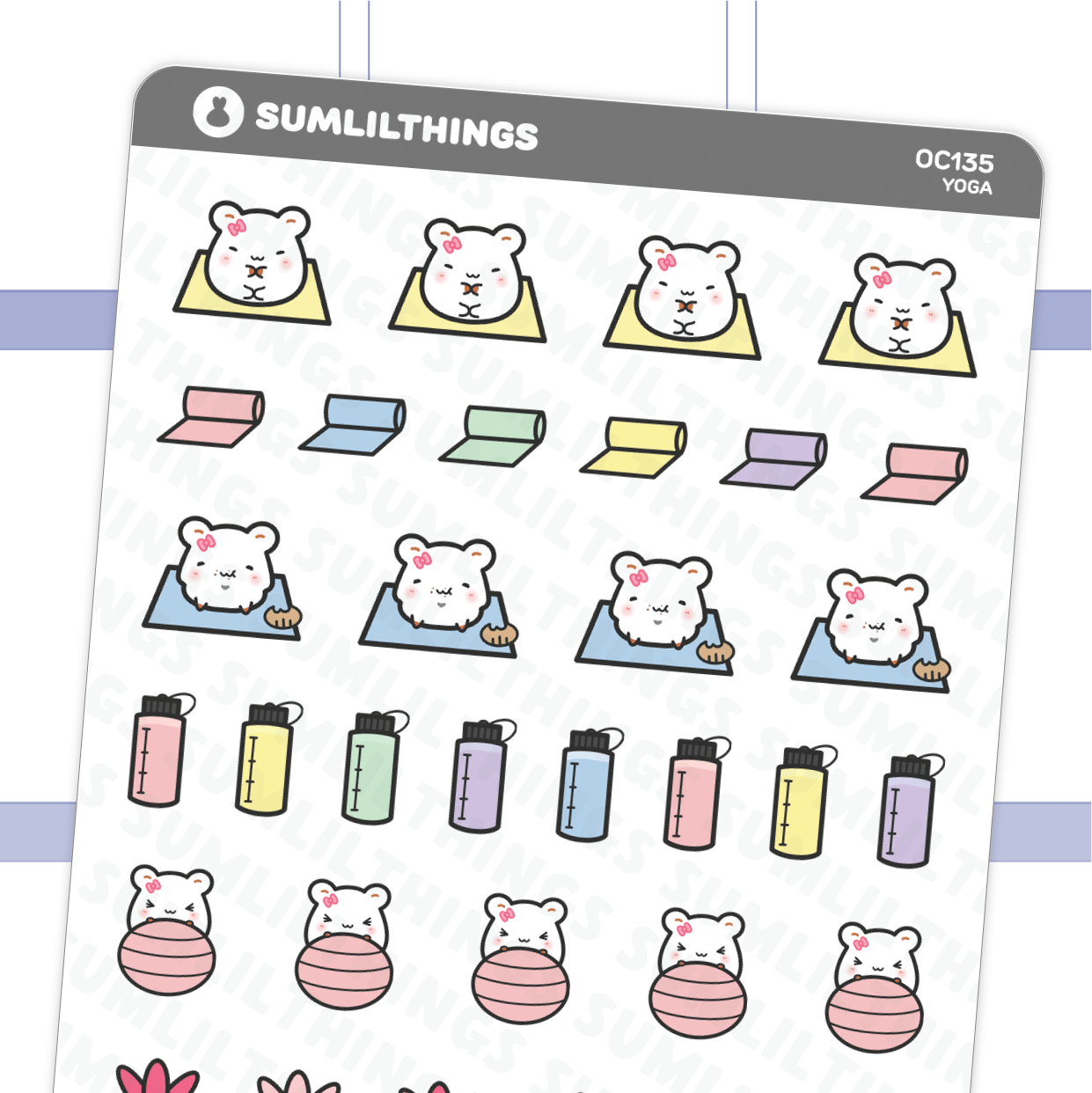 Lil' Hamster Yoga Stickers - SumLilThings