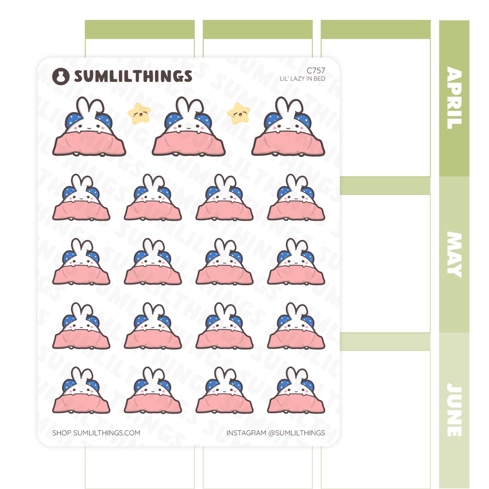 Lil’ Lazy in Bed Stickers - SumLilThings