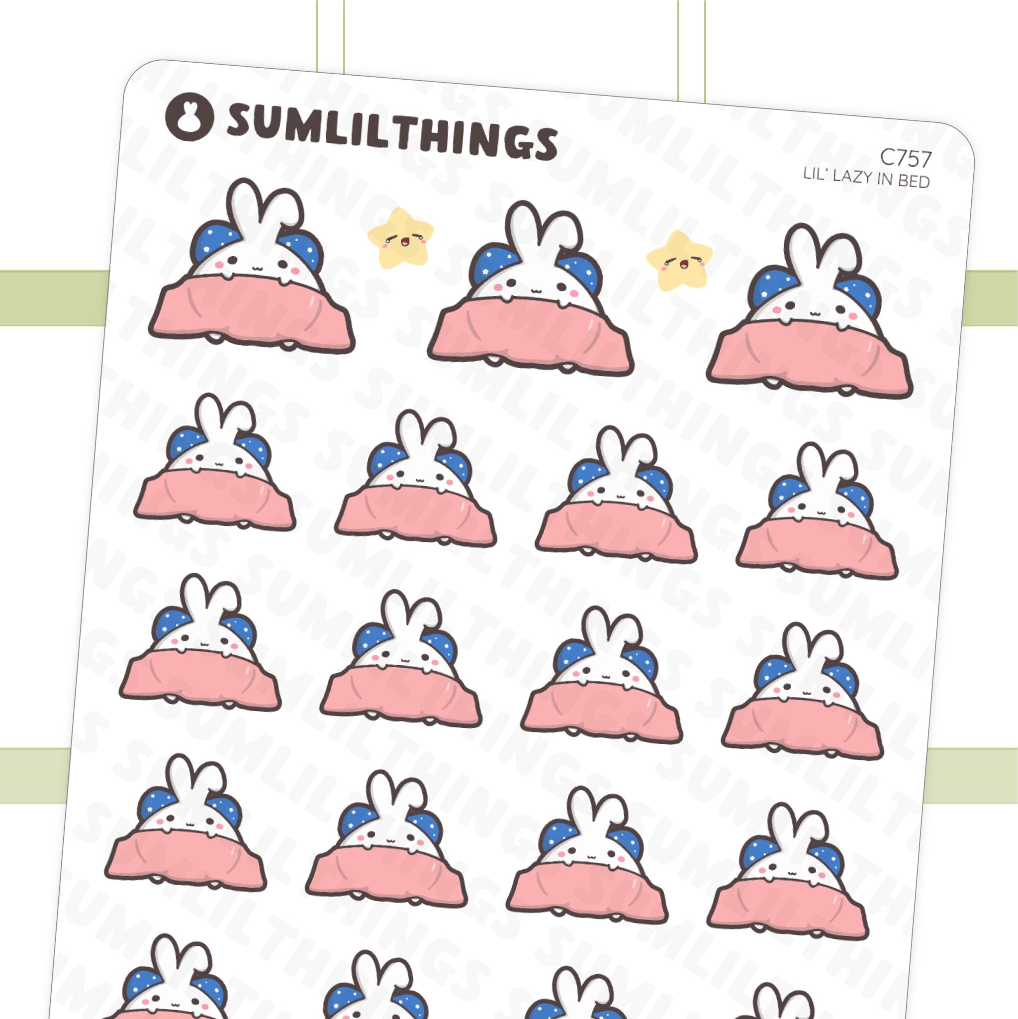 Lil’ Lazy in Bed Stickers - SumLilThings