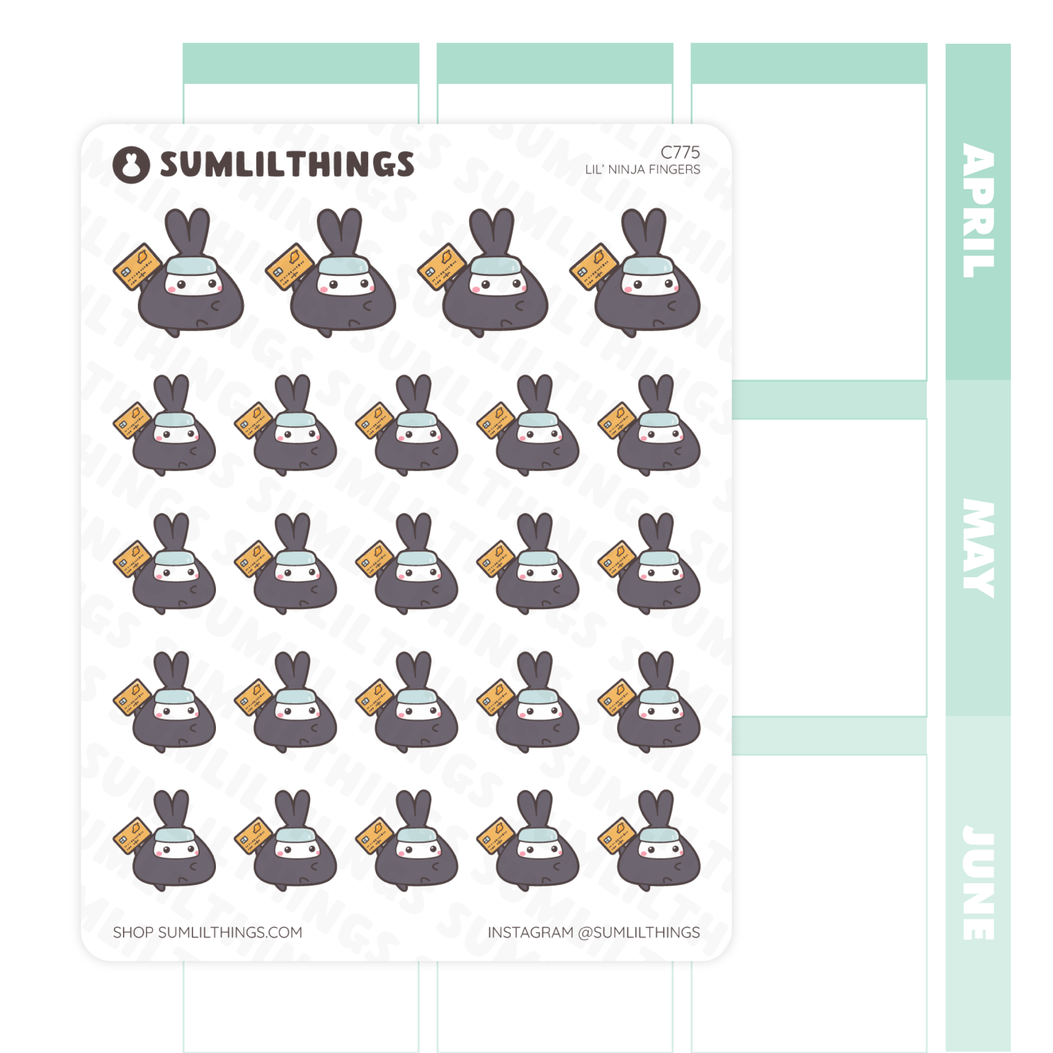 Lil' Ninja Fingers Stickers - SumLilThings