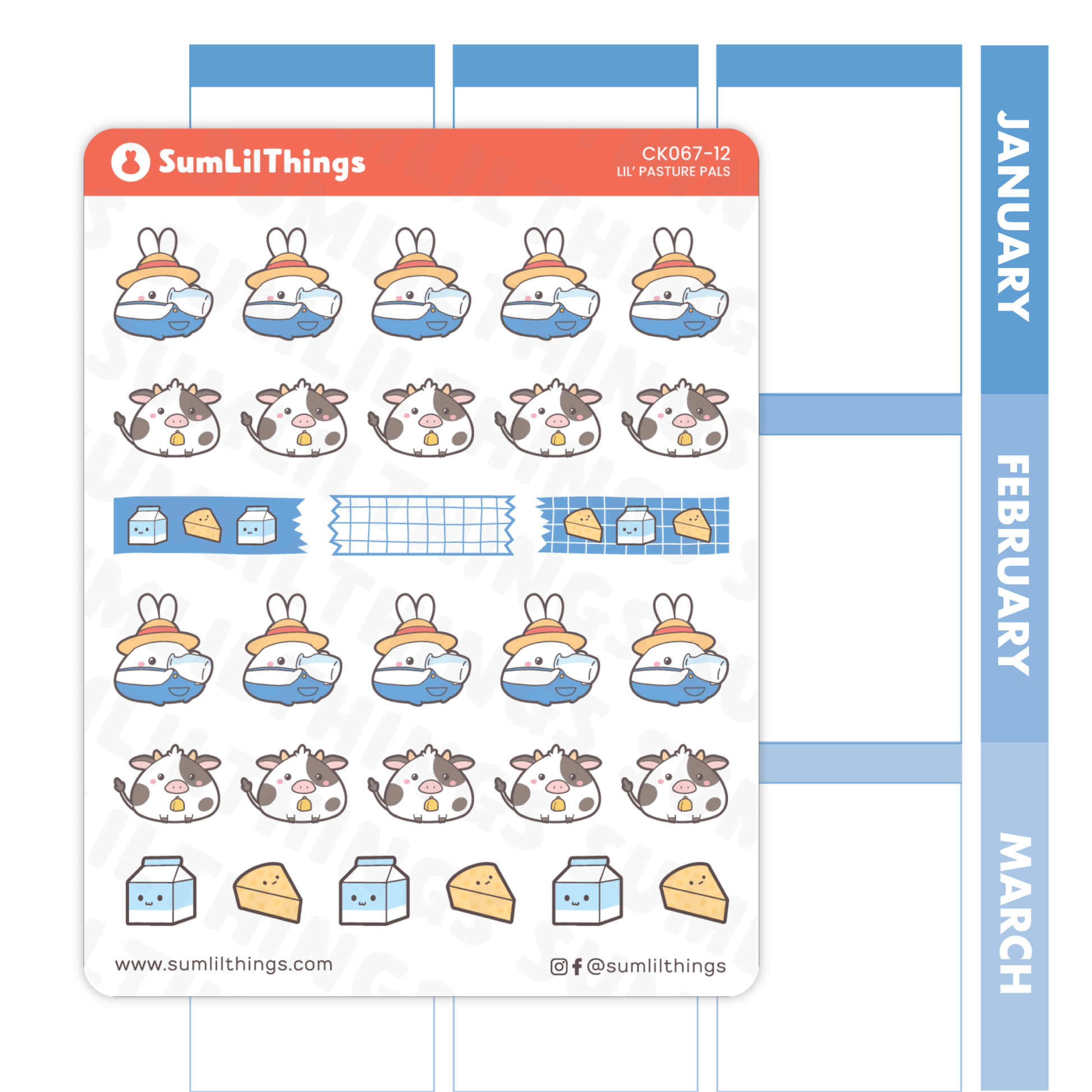 Lil' Pasture Pals - Cow Stickers - SumLilThings