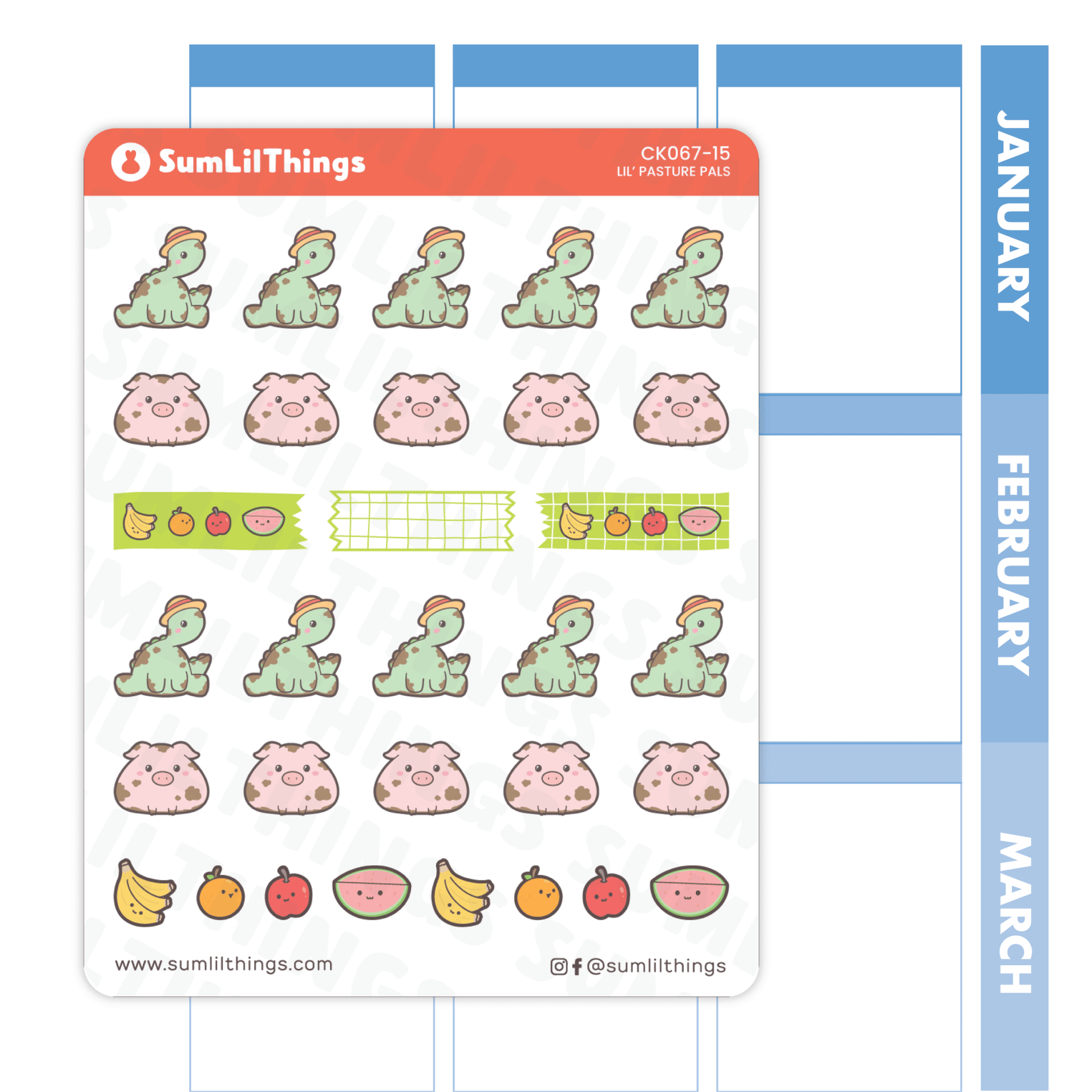 Lil' Pasture Pals - Pig Stickers - SumLilThings