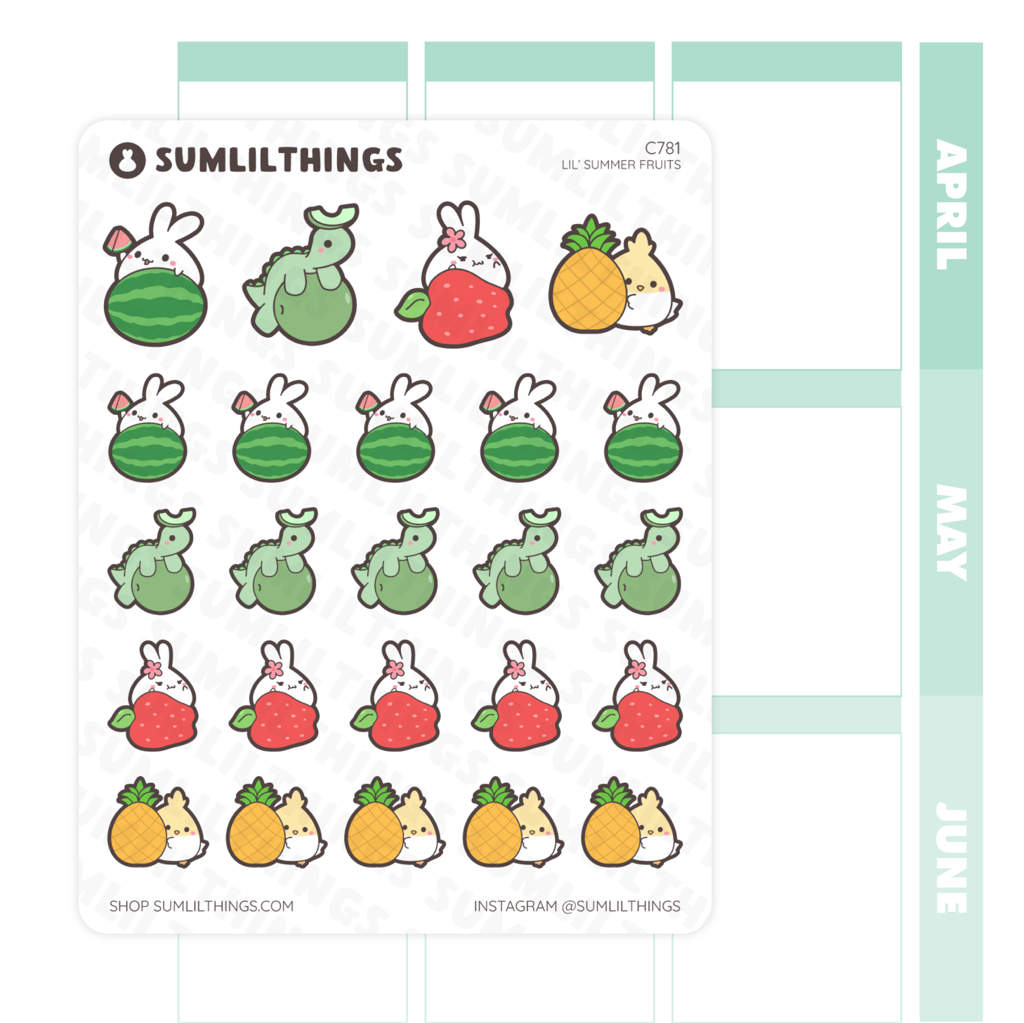 Lil’ Summer Fruits Stickers - SumLilThings