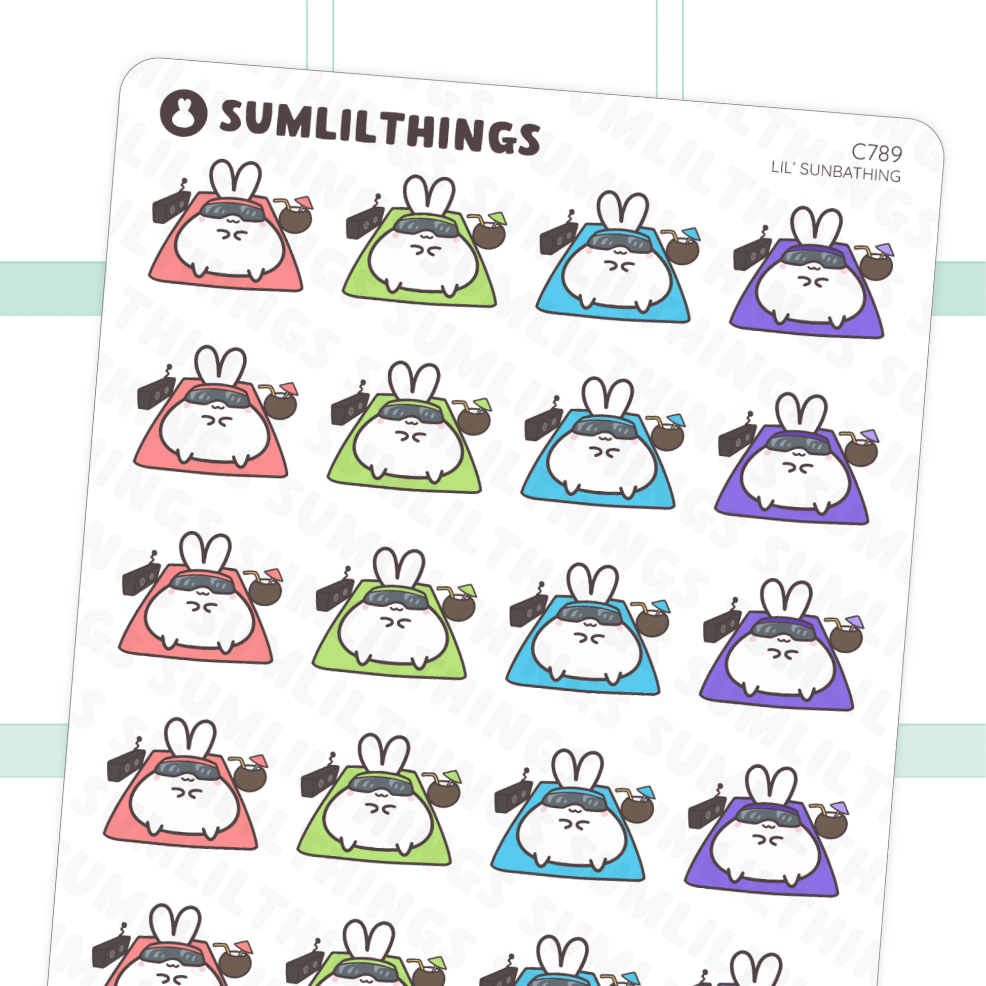 Lil’ Sunbathing Stickers - SumLilThings