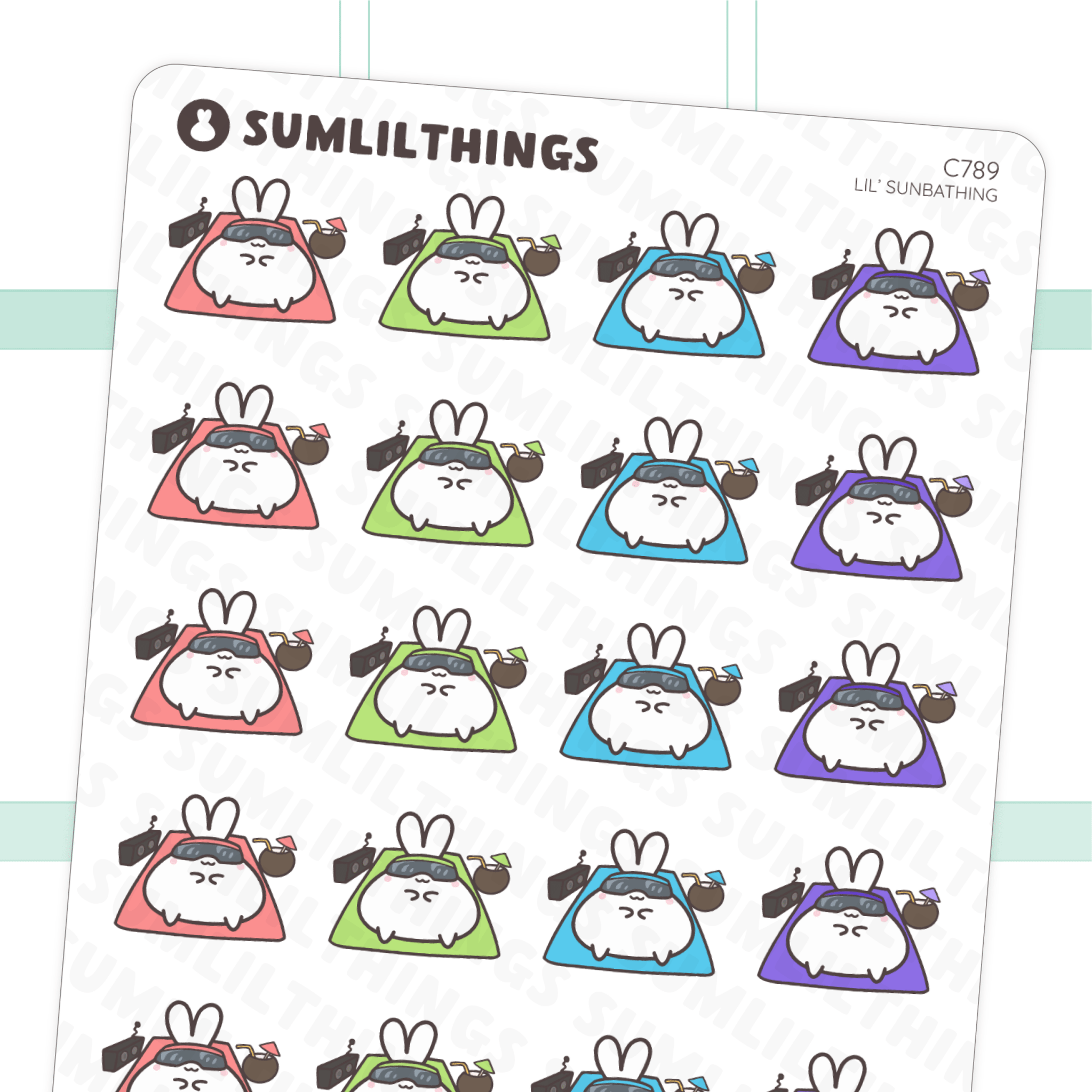 Lil’ Sunbathing Stickers - SumLilThings