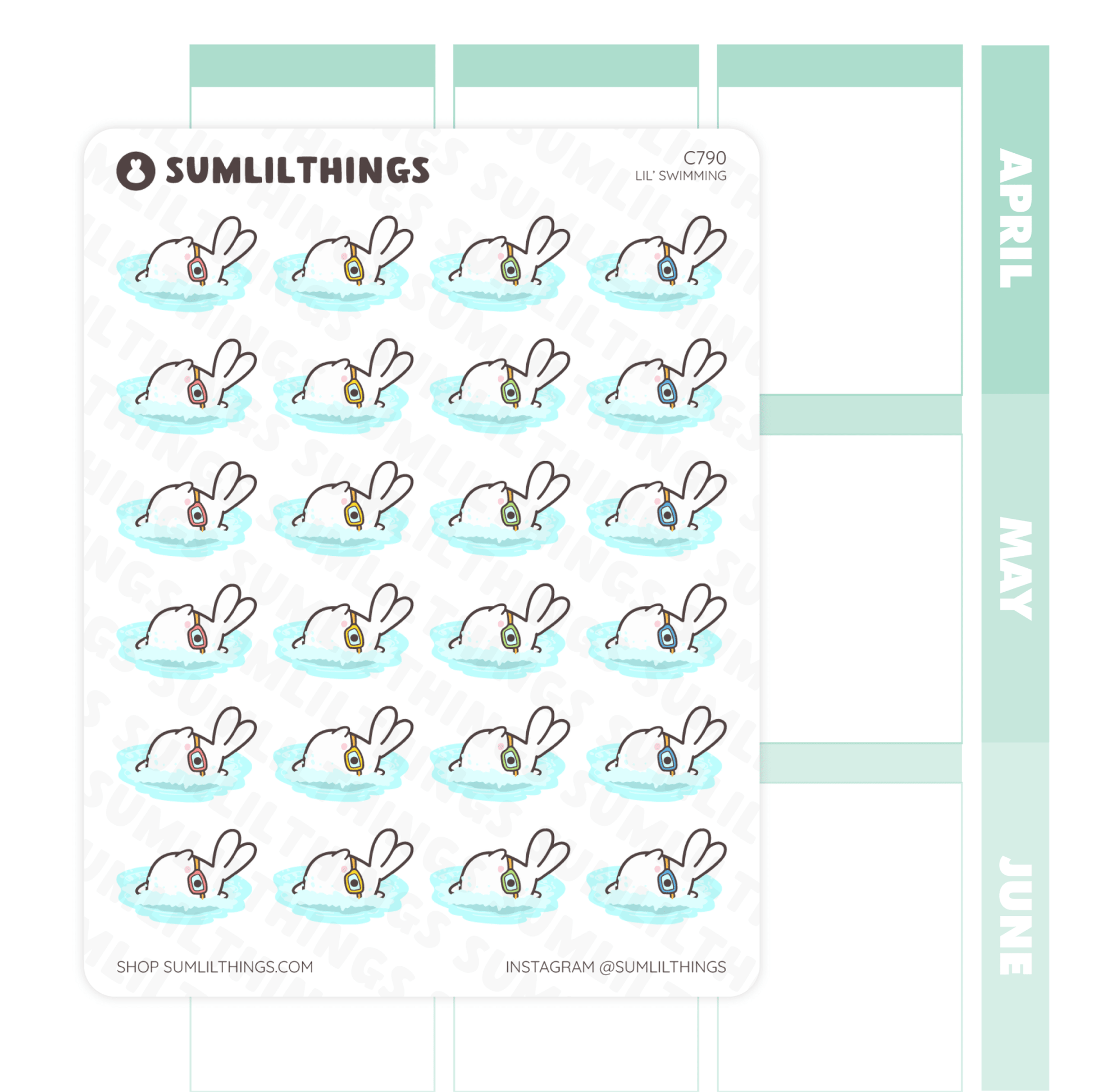 Lil’ Swimming Stickers - SumLilThings