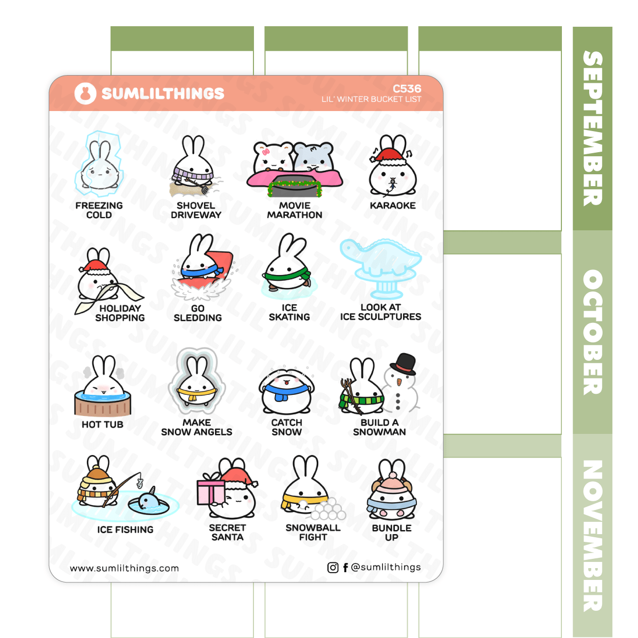 Lil' Winter Bucket List Stickers - SumLilThings