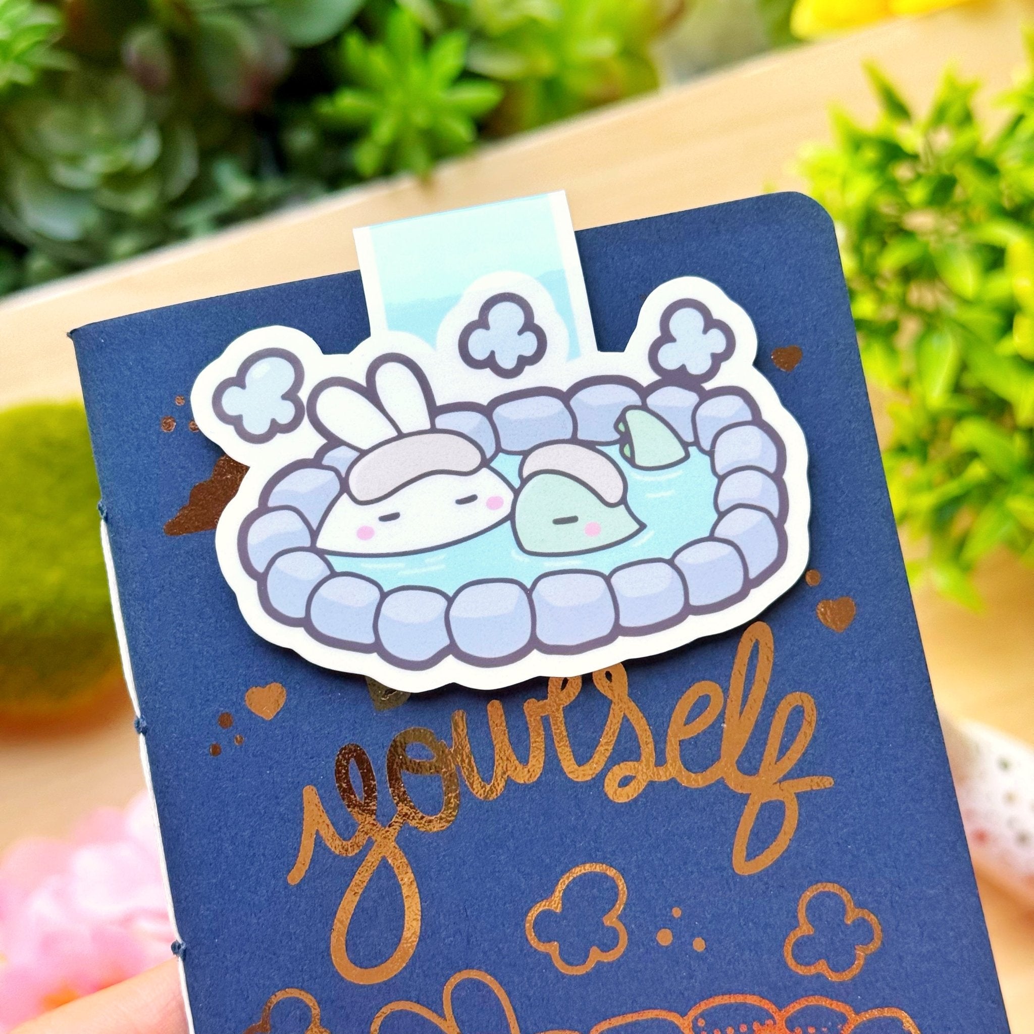 Magnetic Bookmark - Relaxing At Onsen - SumLilThings