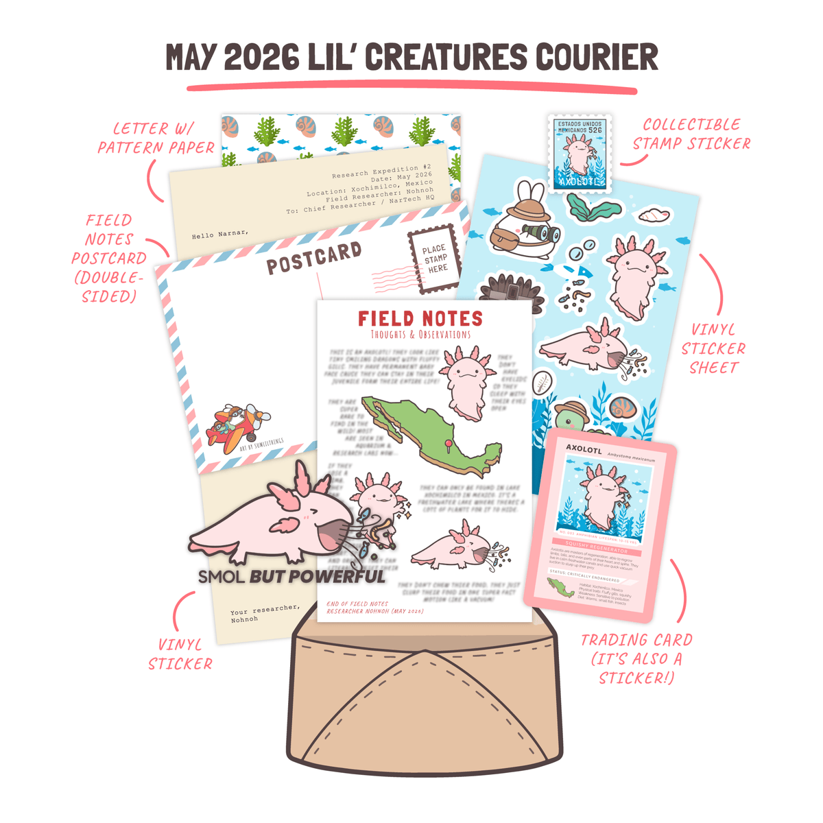 Mail Club Archive: May 2026 (Axolotl) - SumLilThings