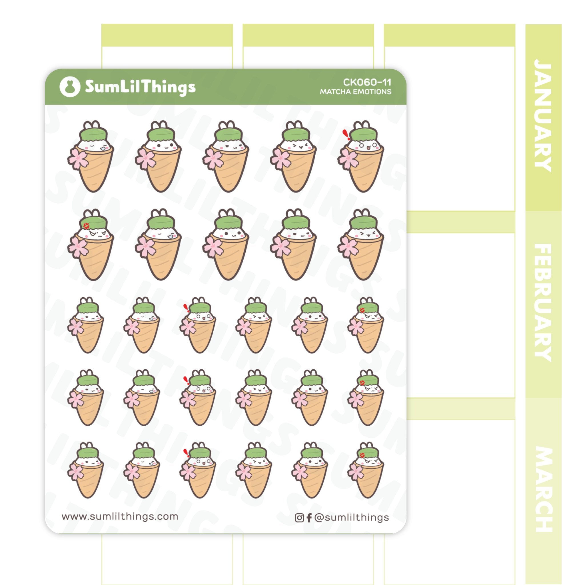 Matcha Caplico Emotions Stickers - SumLilThings