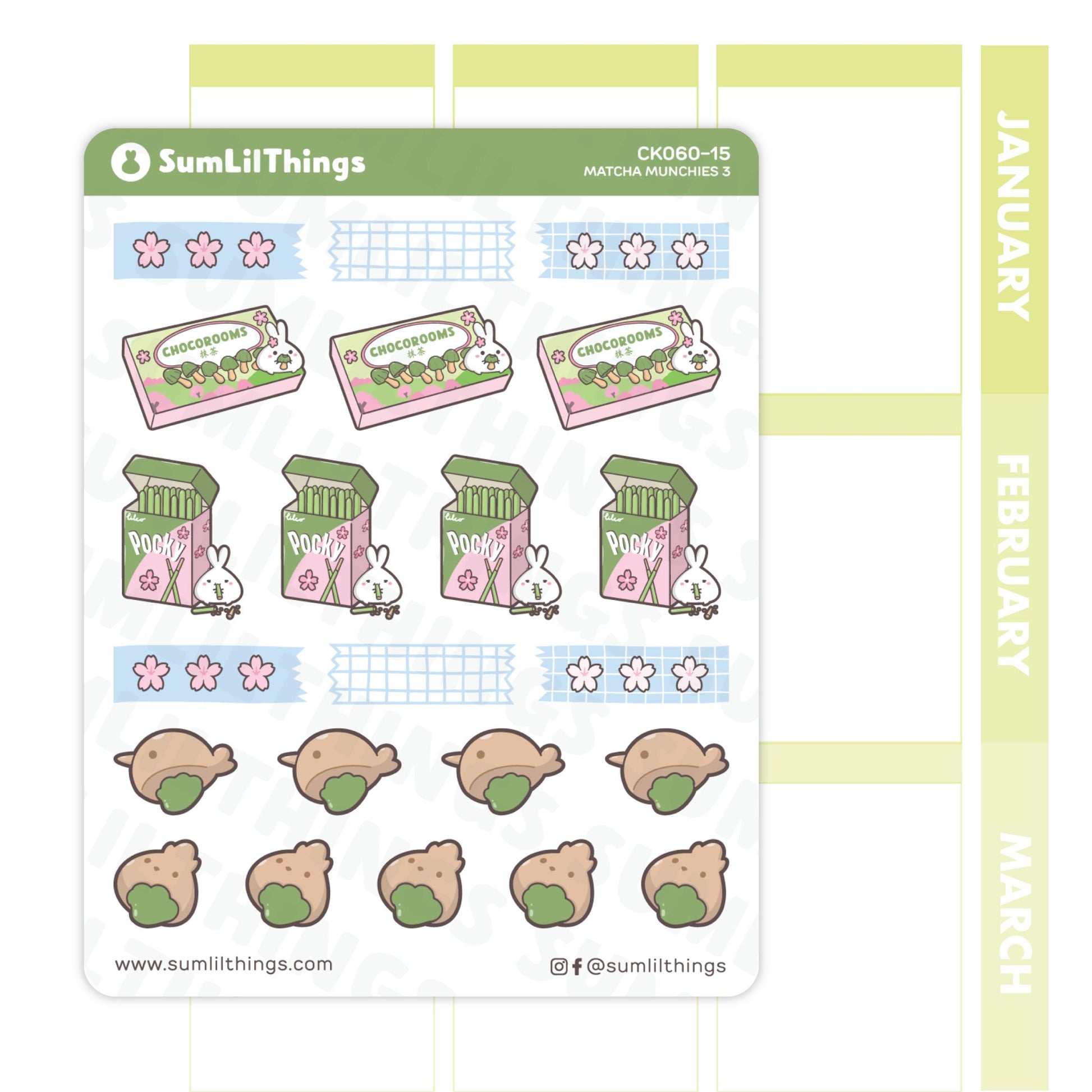 Matcha Munchies Chocorooms & Pocky Stickers - SumLilThings