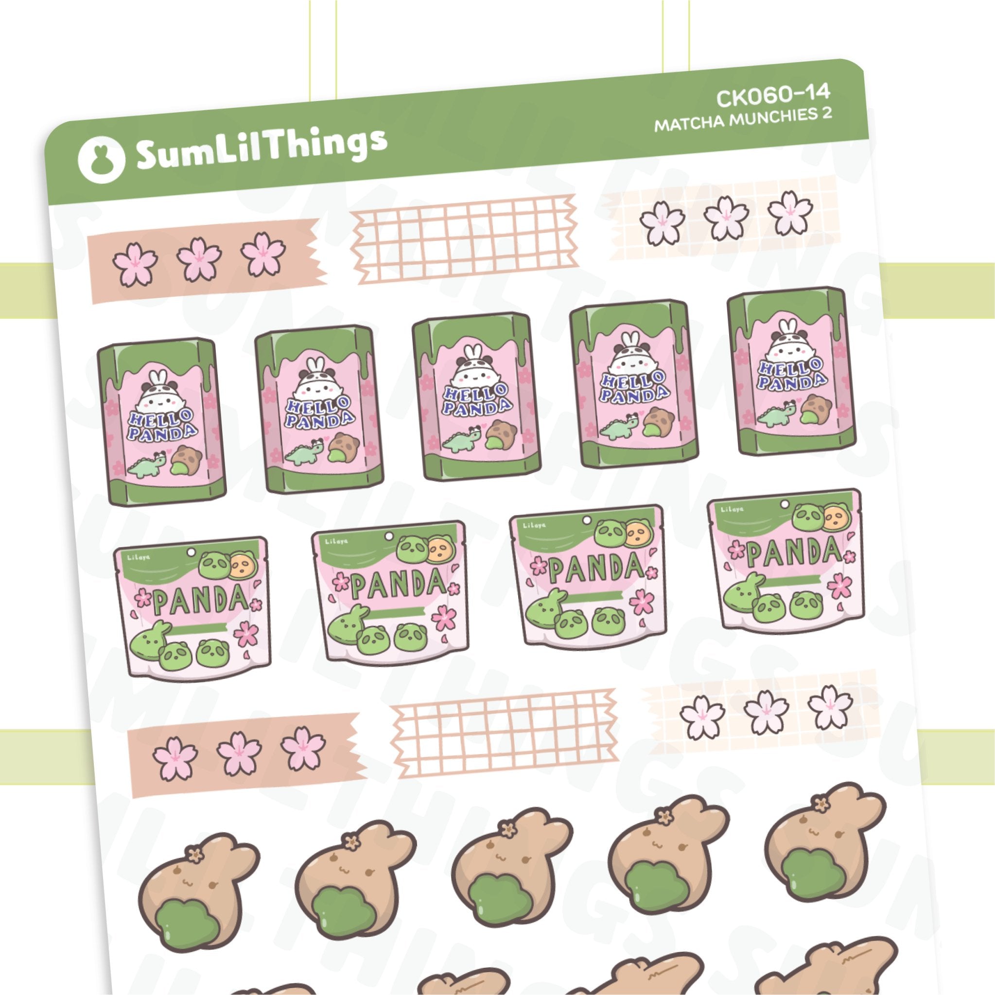 Matcha Munchies Panda Cookies Stickers - SumLilThings