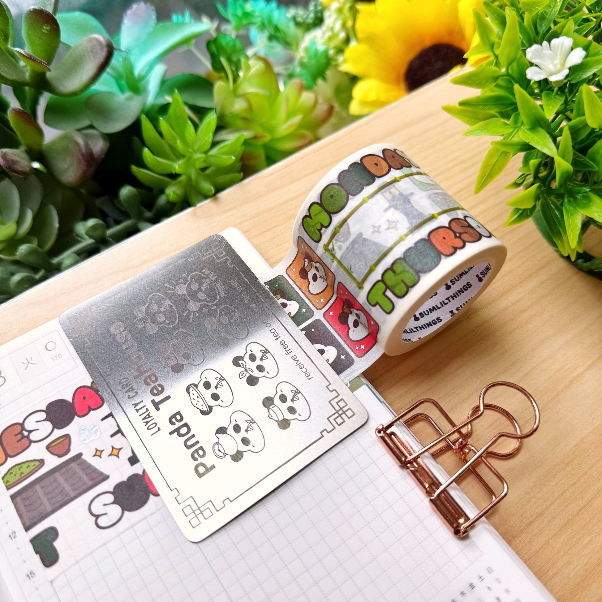 Metal Washi Cutter - Lil' Panda Teahouse Reward Card - SumLilThings