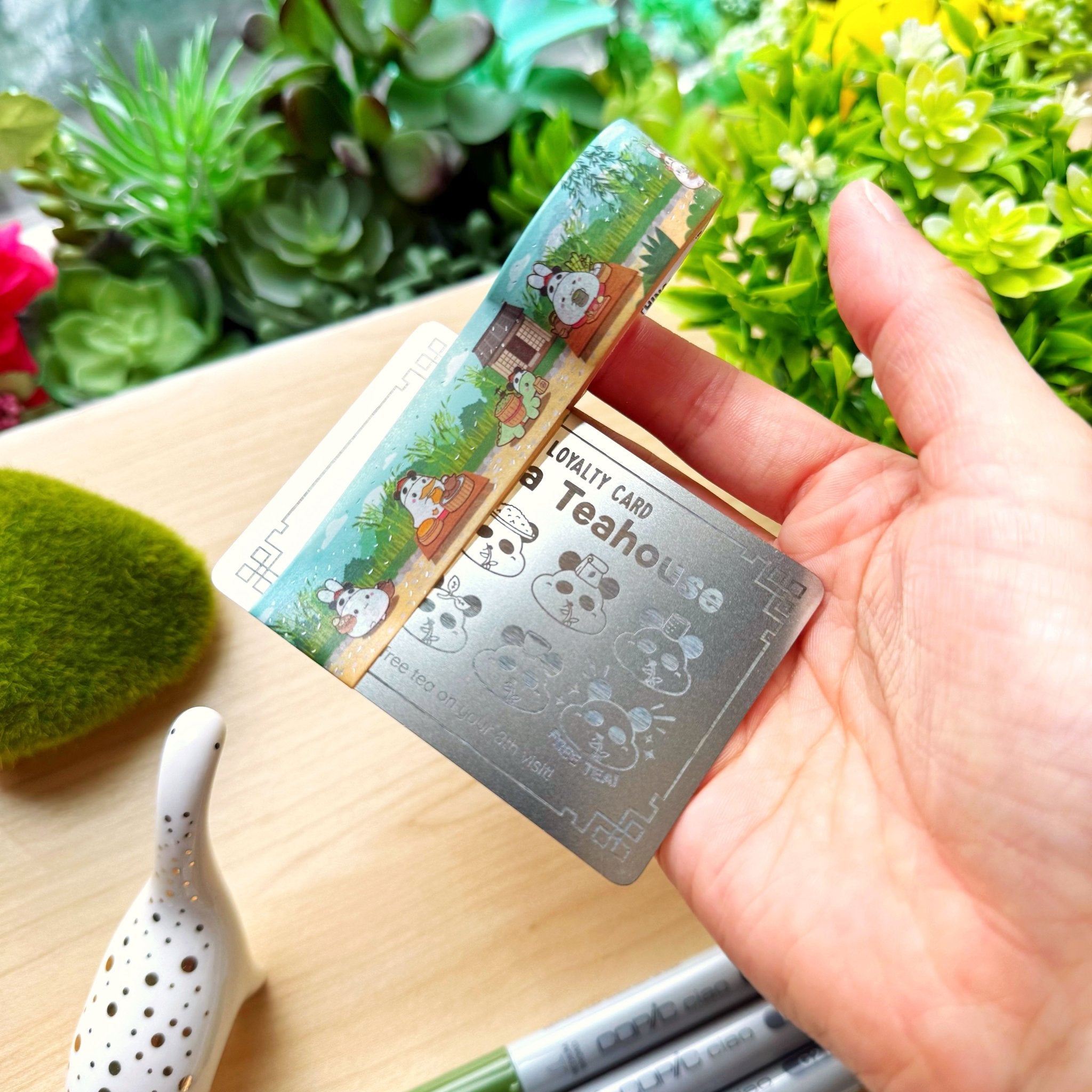 Metal Washi Cutter - Lil' Panda Teahouse Reward Card - SumLilThings