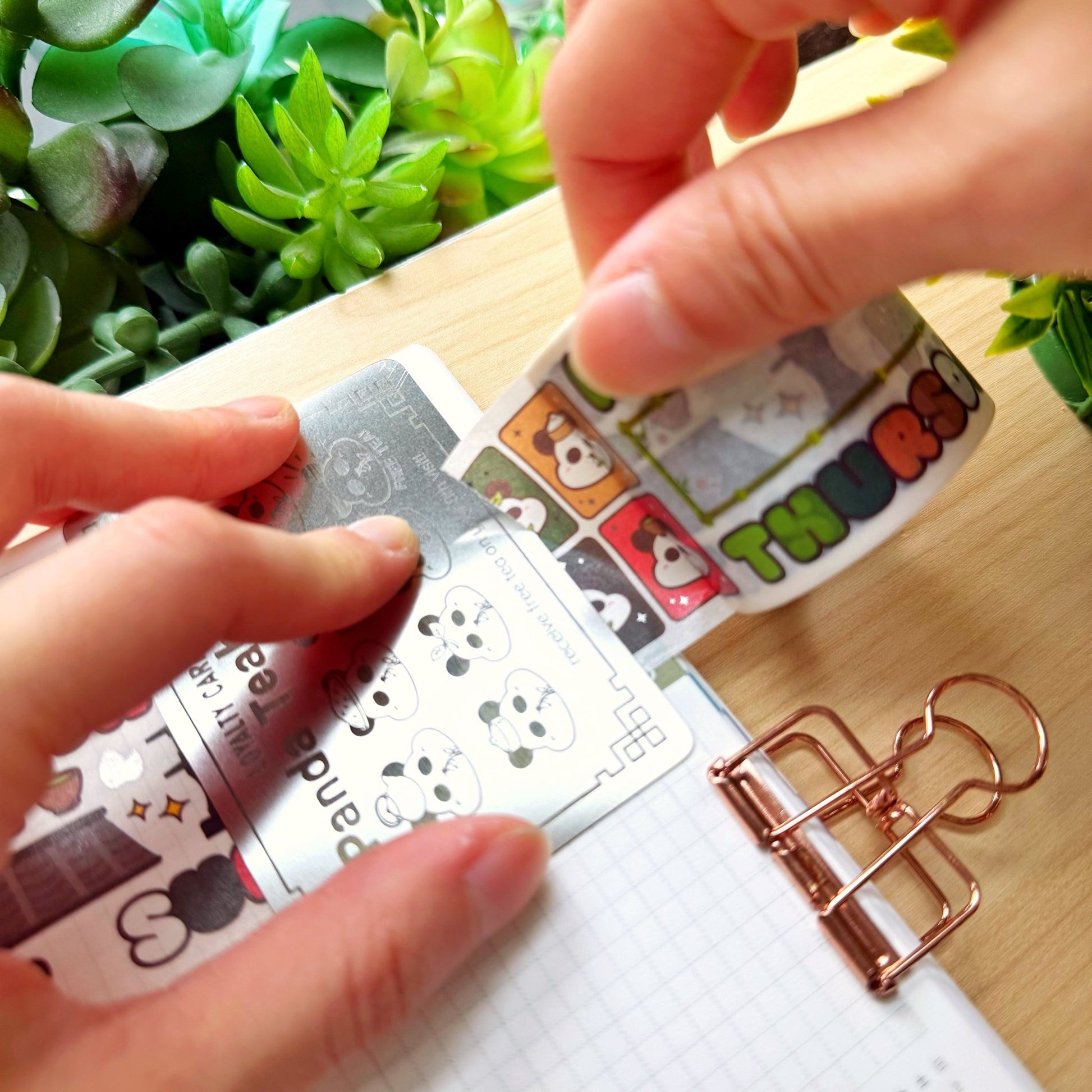 Metal Washi Cutter - Lil' Panda Teahouse Reward Card - SumLilThings