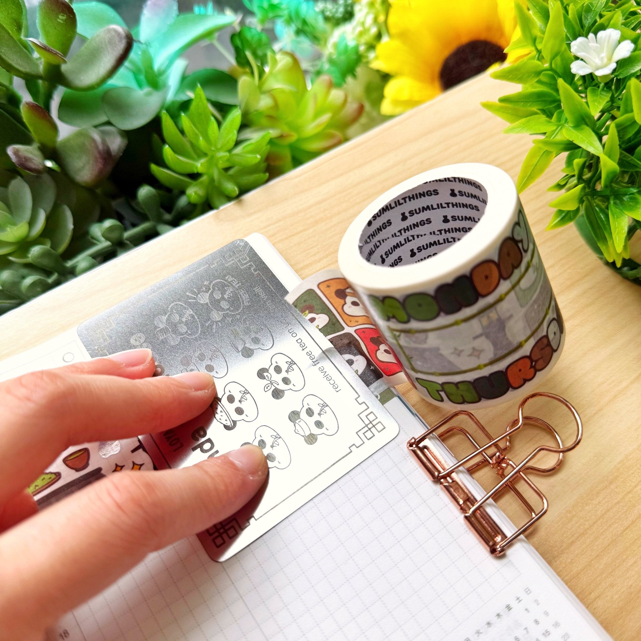 Metal Washi Cutter - Lil' Panda Teahouse Reward Card - SumLilThings