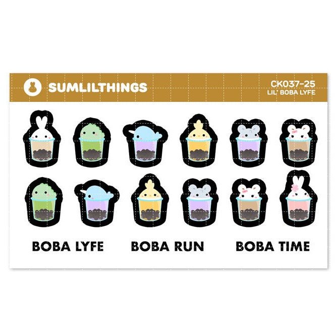 Mini Deco Sticker - Boba Lyfe - GOLD FOIL - SumLilThings