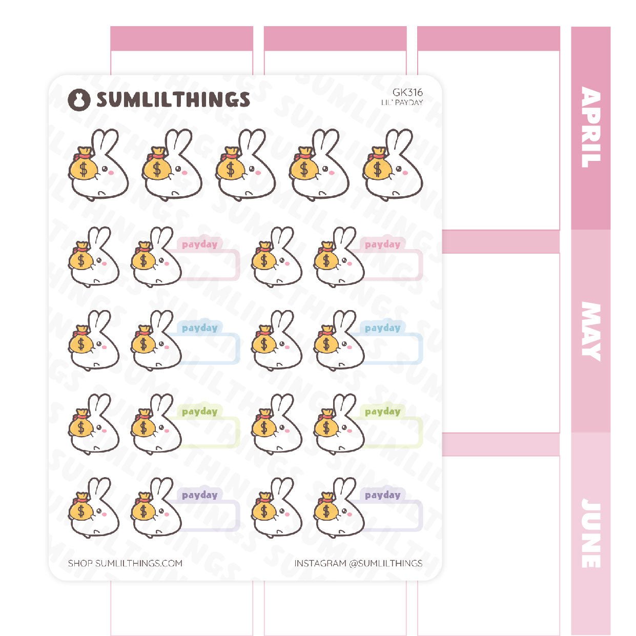 Pay Day Tracker Stickers - SumLilThings