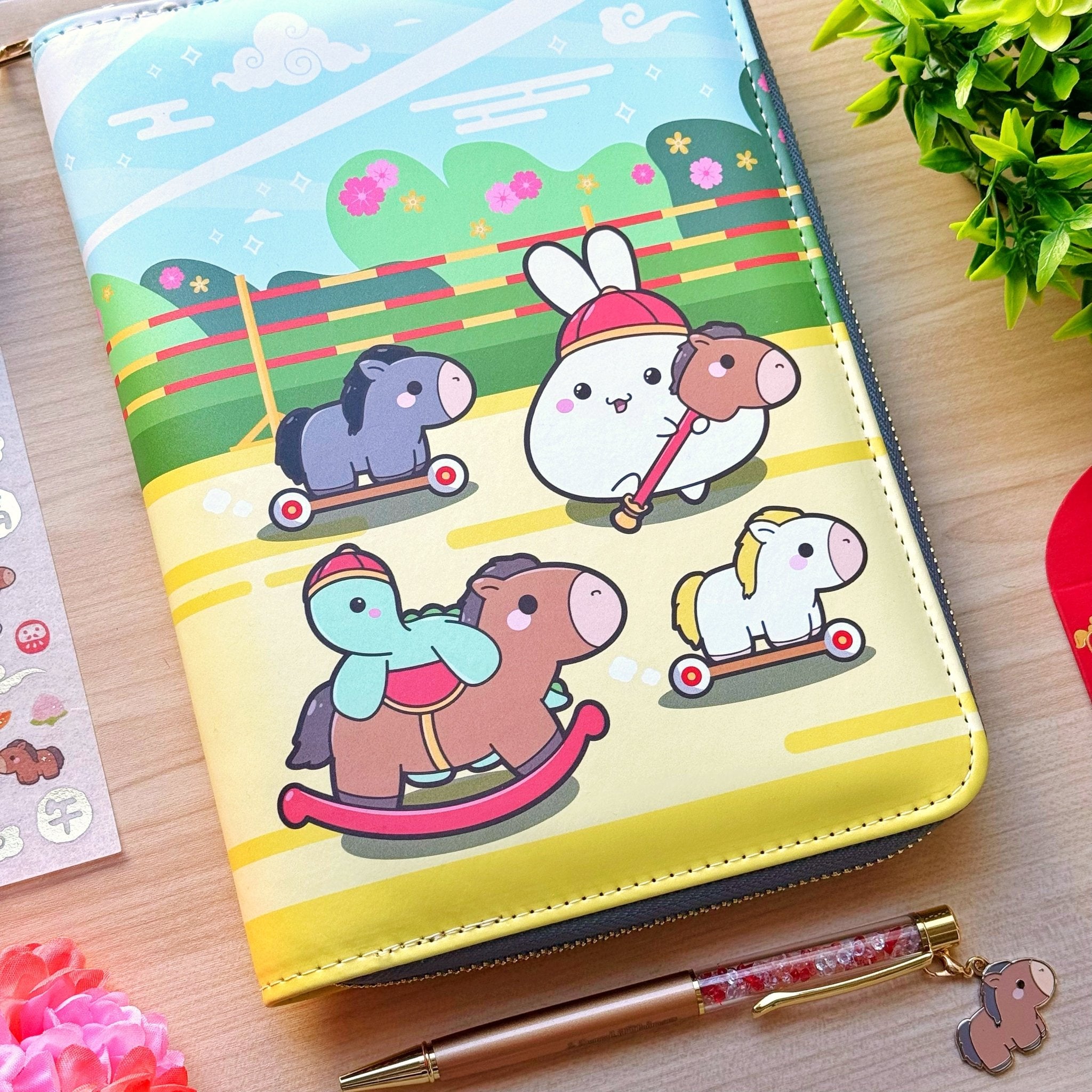 Planner PU Folio - Lil' Horse Race (A5 Size) - SumLilThings