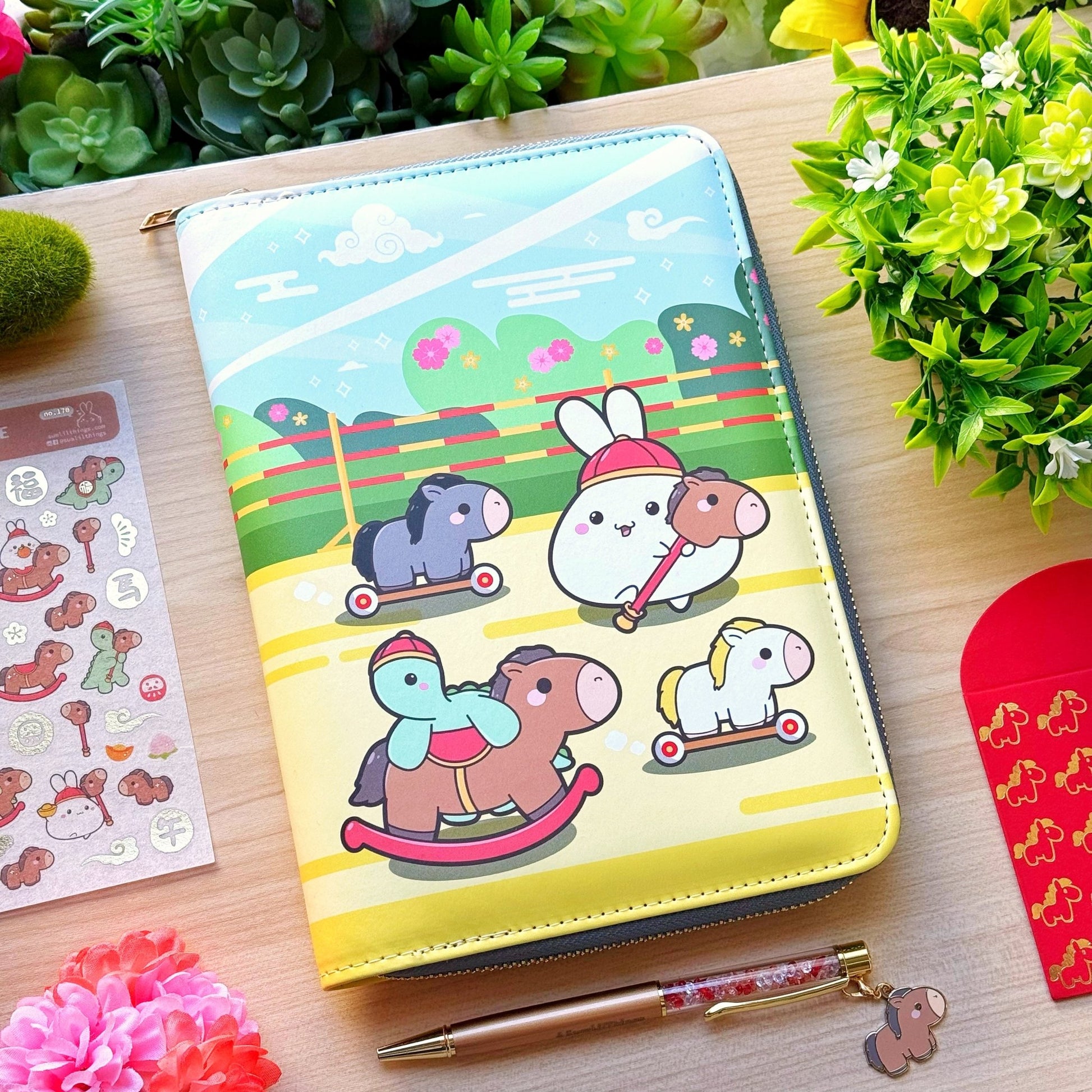 Planner PU Folio - Lil' Horse Race (A5 Size) - SumLilThings