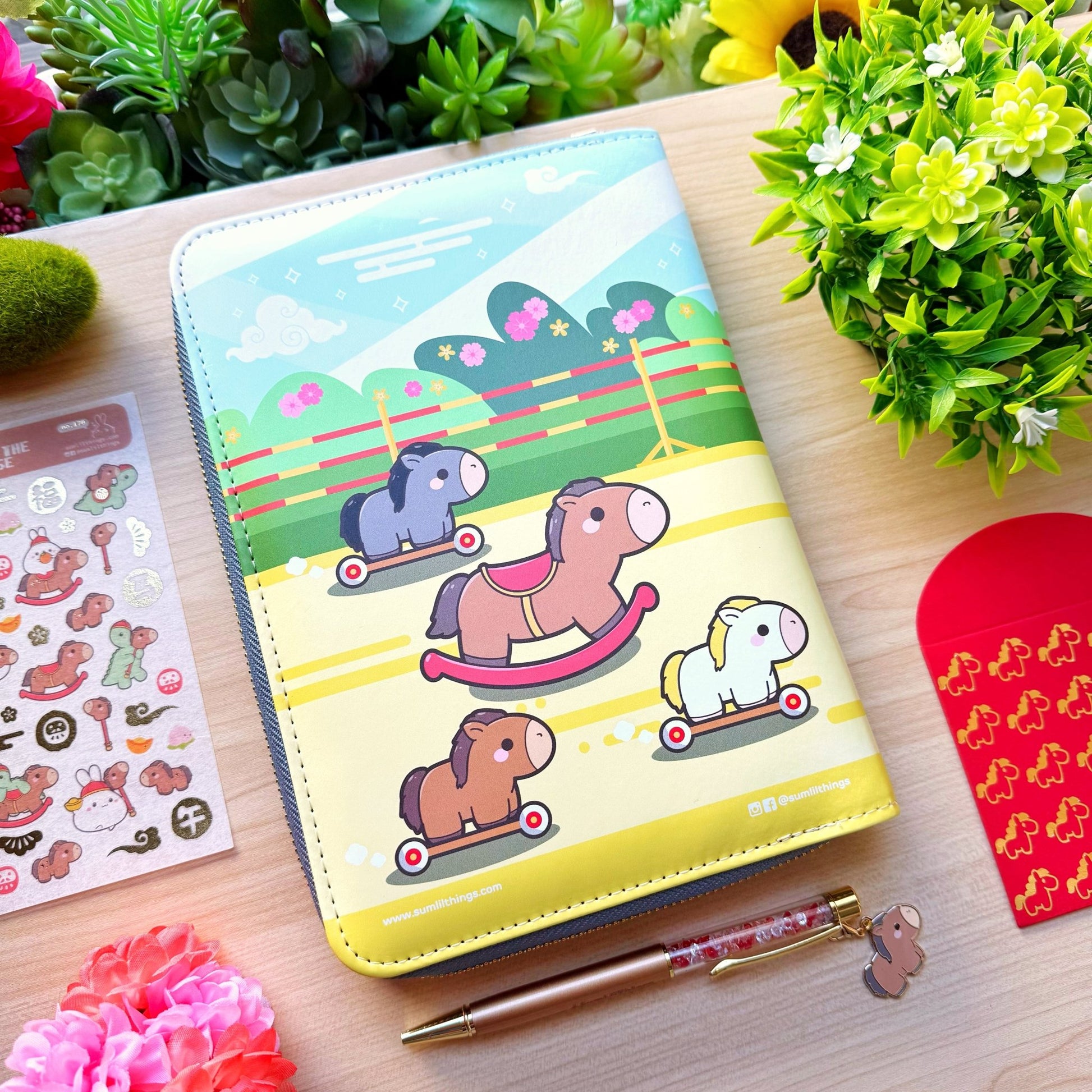 Planner PU Folio - Lil' Horse Race (A5 Size) - SumLilThings
