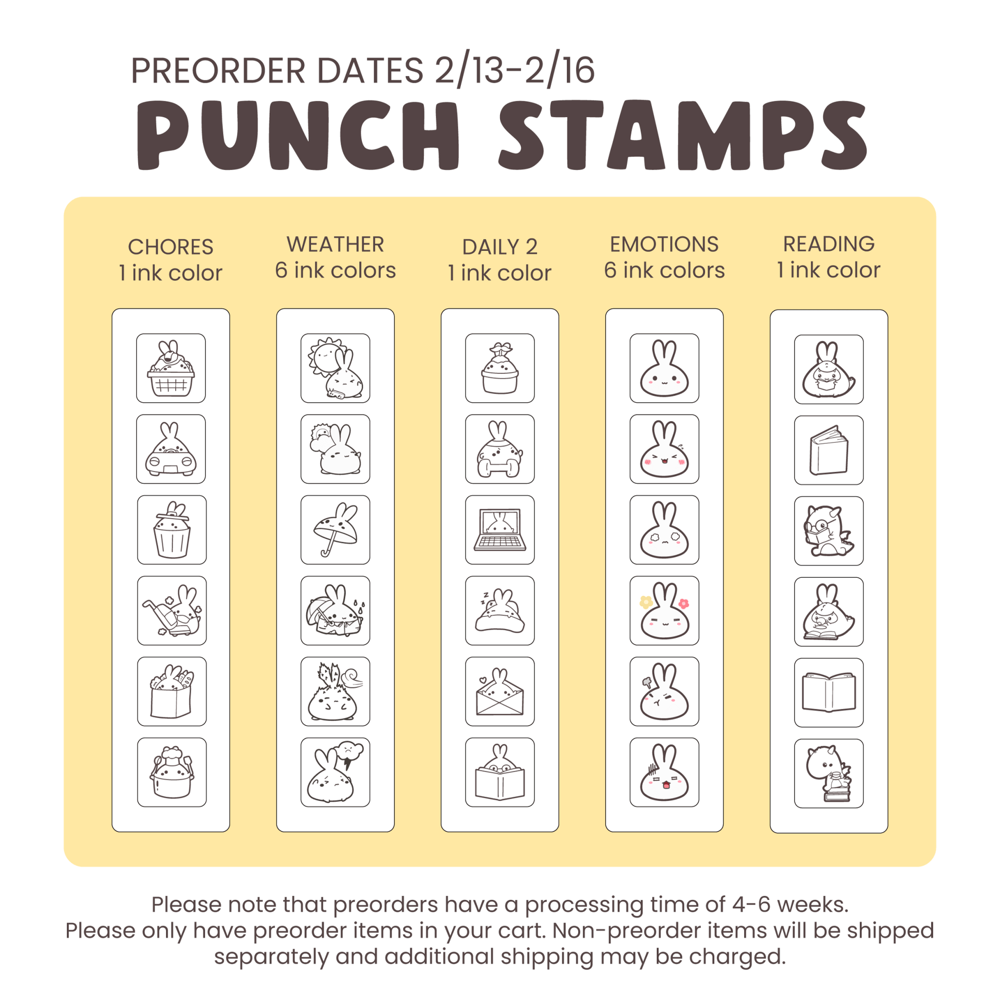 PREORDER Punch Stamps (10 Designs) - SumLilThings