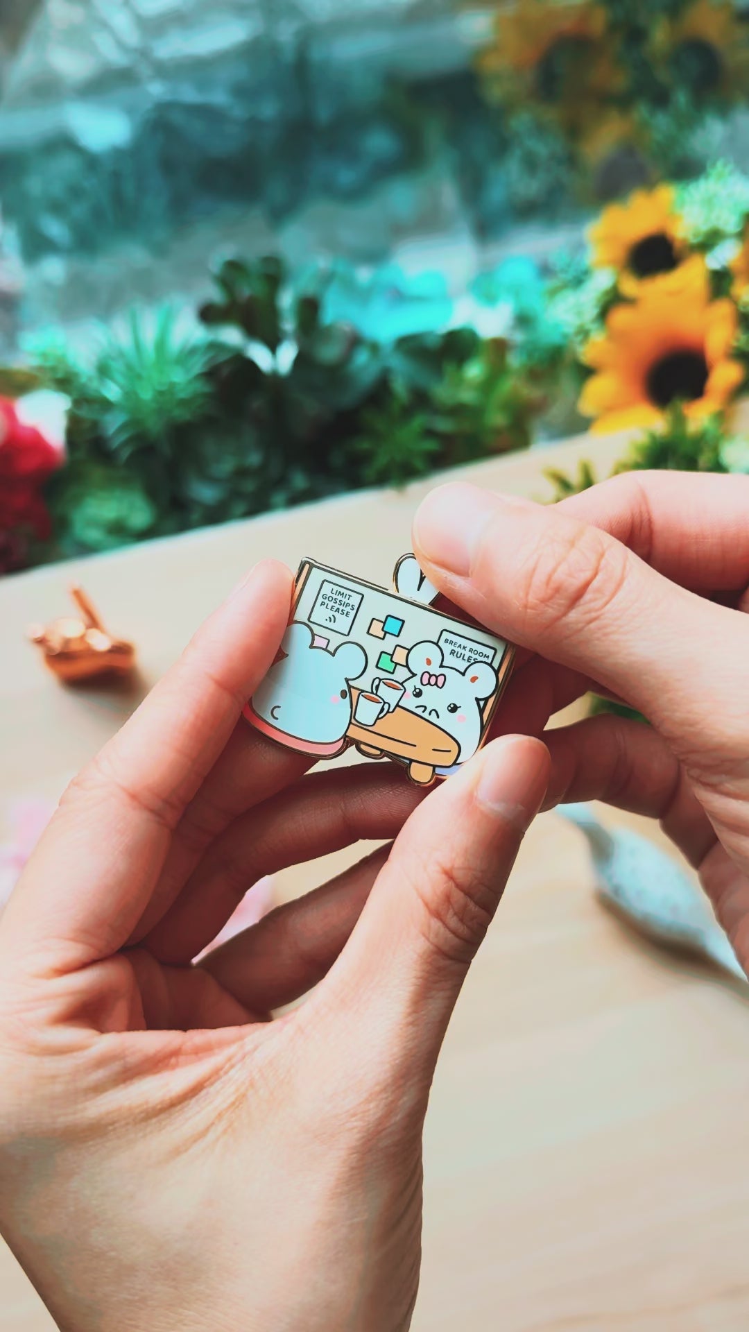 Load video: Enamel Pin - Office Gossip (Interactive)