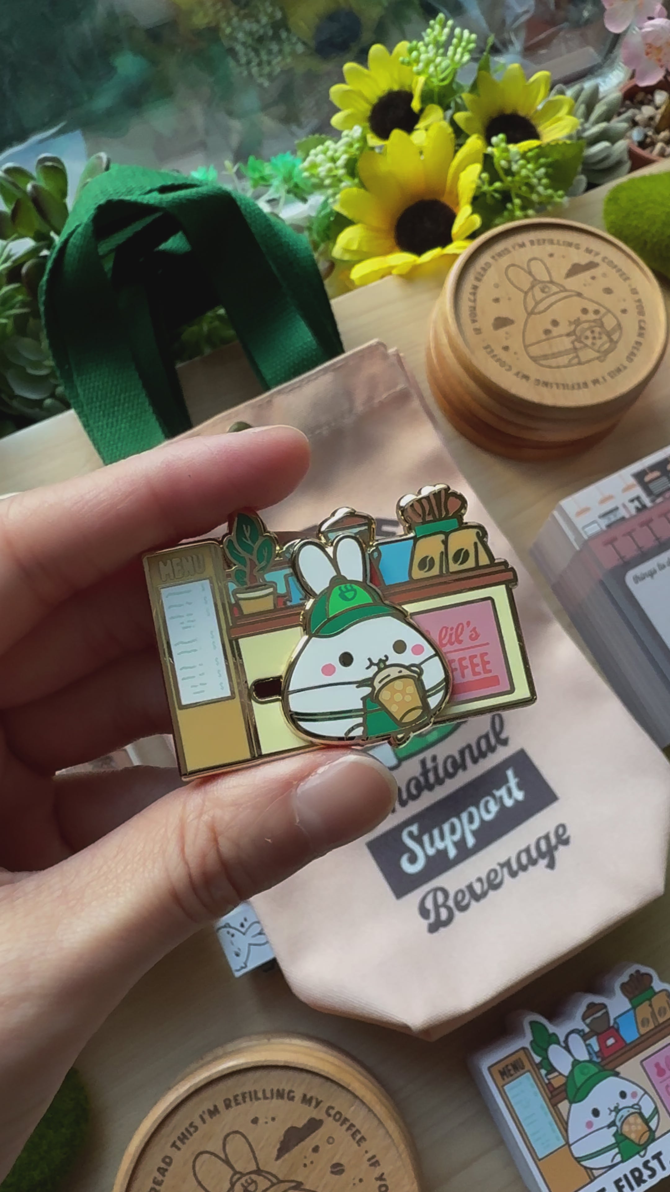 Load video: Enamel Pin - Lil&#39;s Coffee Shop (Interactive Slider)