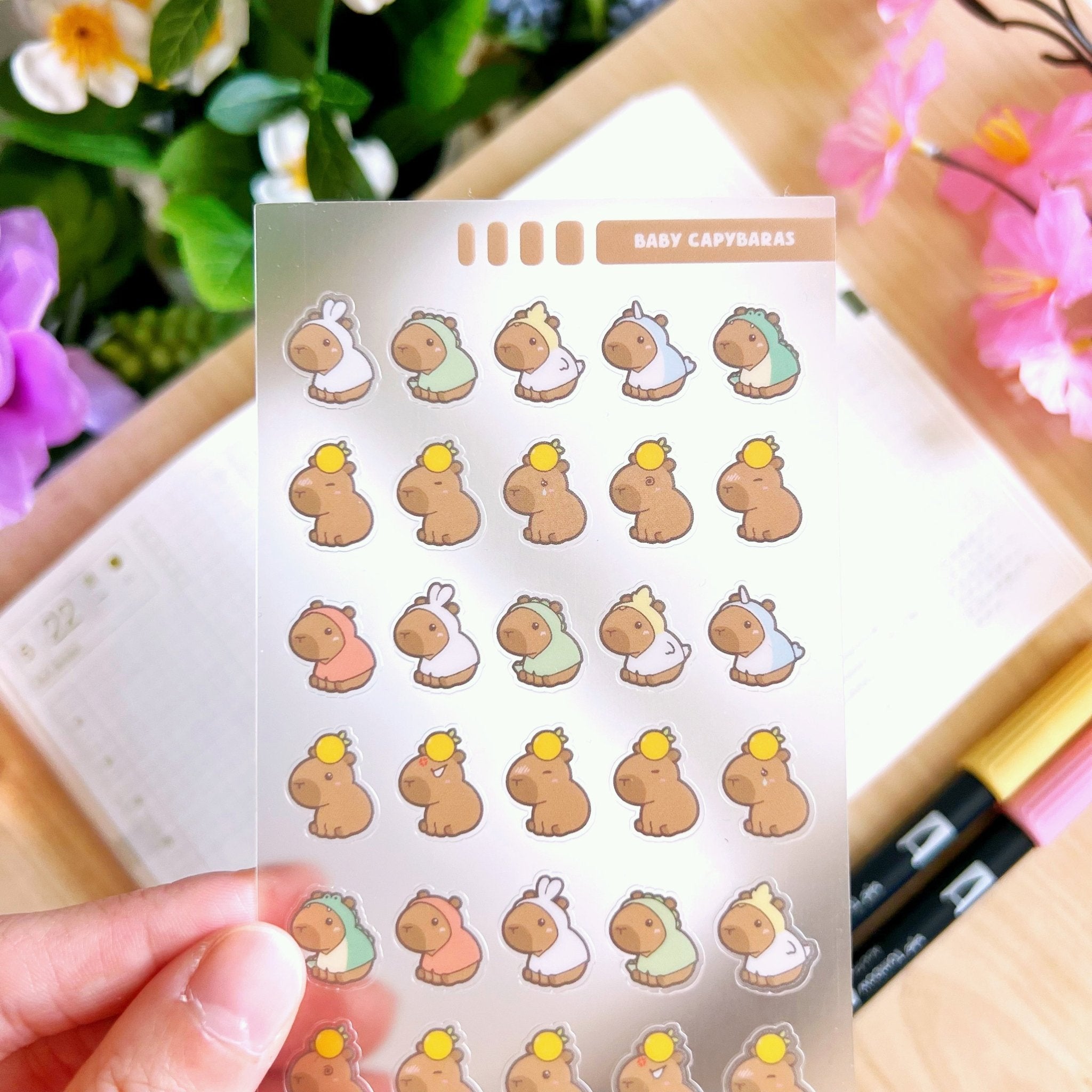 Seal Sticker - Baby Capybaras - Transparent - SumLilThings